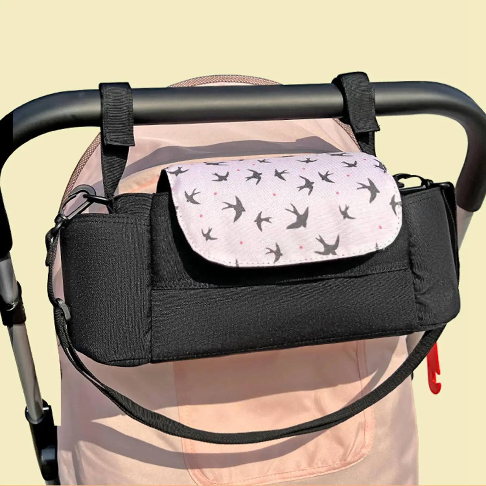 Hanging Stroller Organizer Bag with Cup Holder Stroller Caddy Large Capacity Waterproof Multipurpose Univesal for Stroller Pram