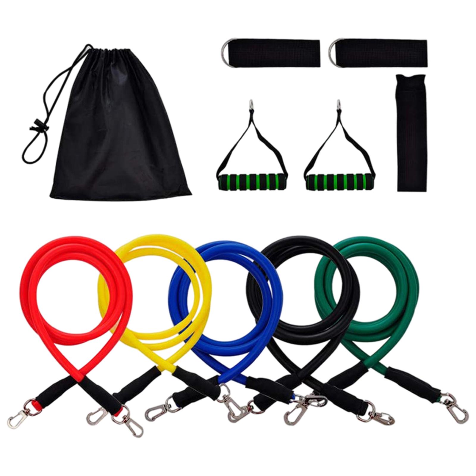 11pcs Training Resistance Tapes Set Fitness Belt Elastic Tubes Tension Rope