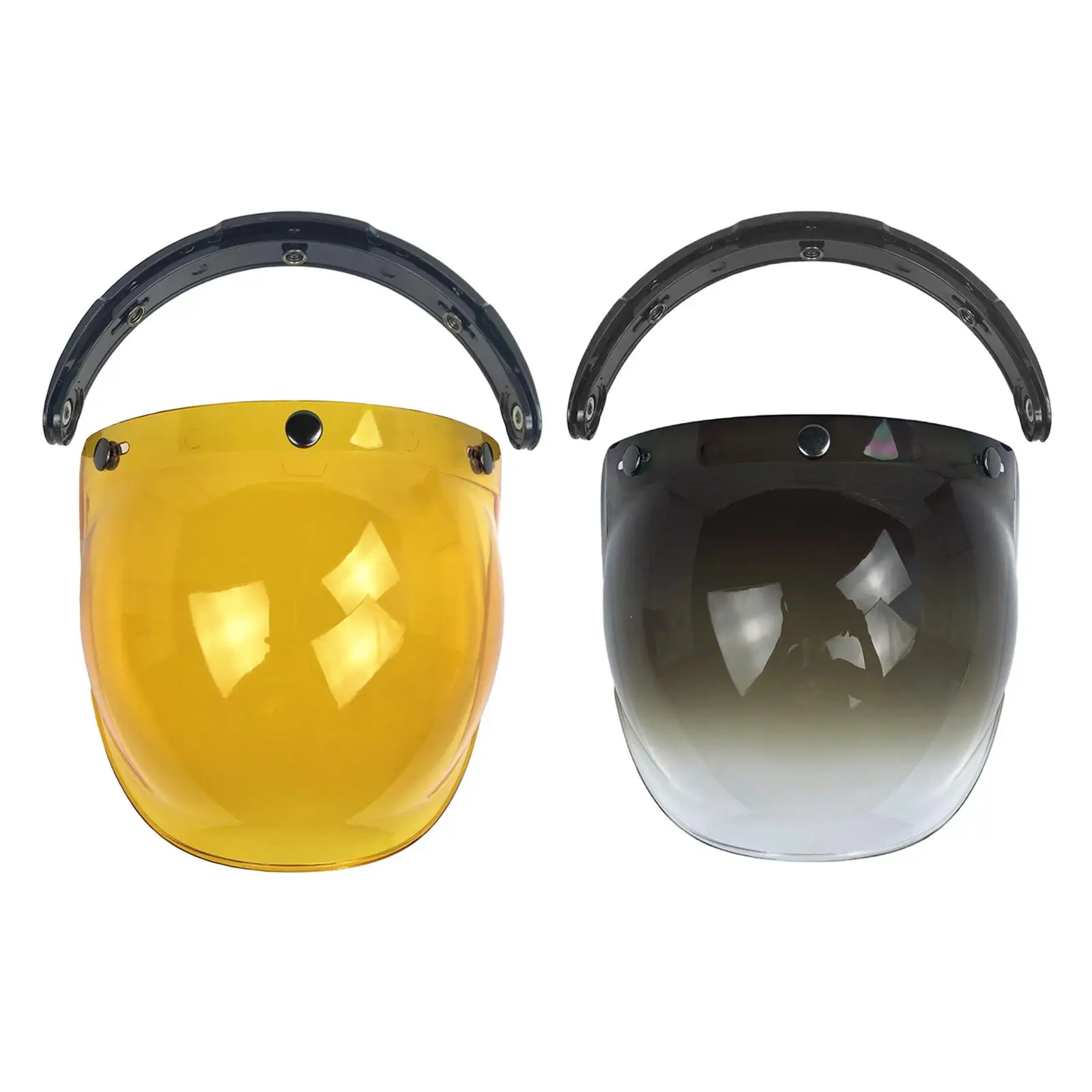 Windproof 3 Snap Visor Shield for Open Face Motorcycle Helmets Half Helmets
