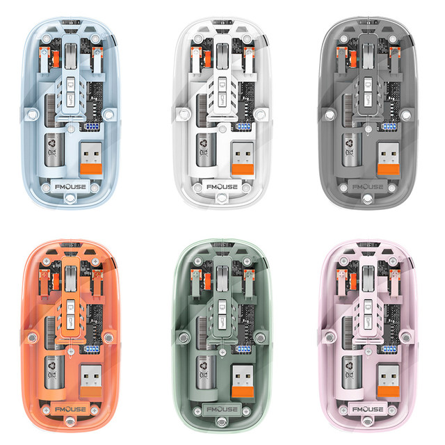 M233Transparent Magnetic Mouse Triple Mode 2.4G Bluetooth 