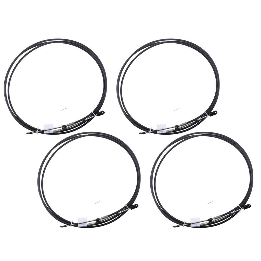 4x 11FT 13FT Throttle  Cable Black for  Boat Motor Control Lever