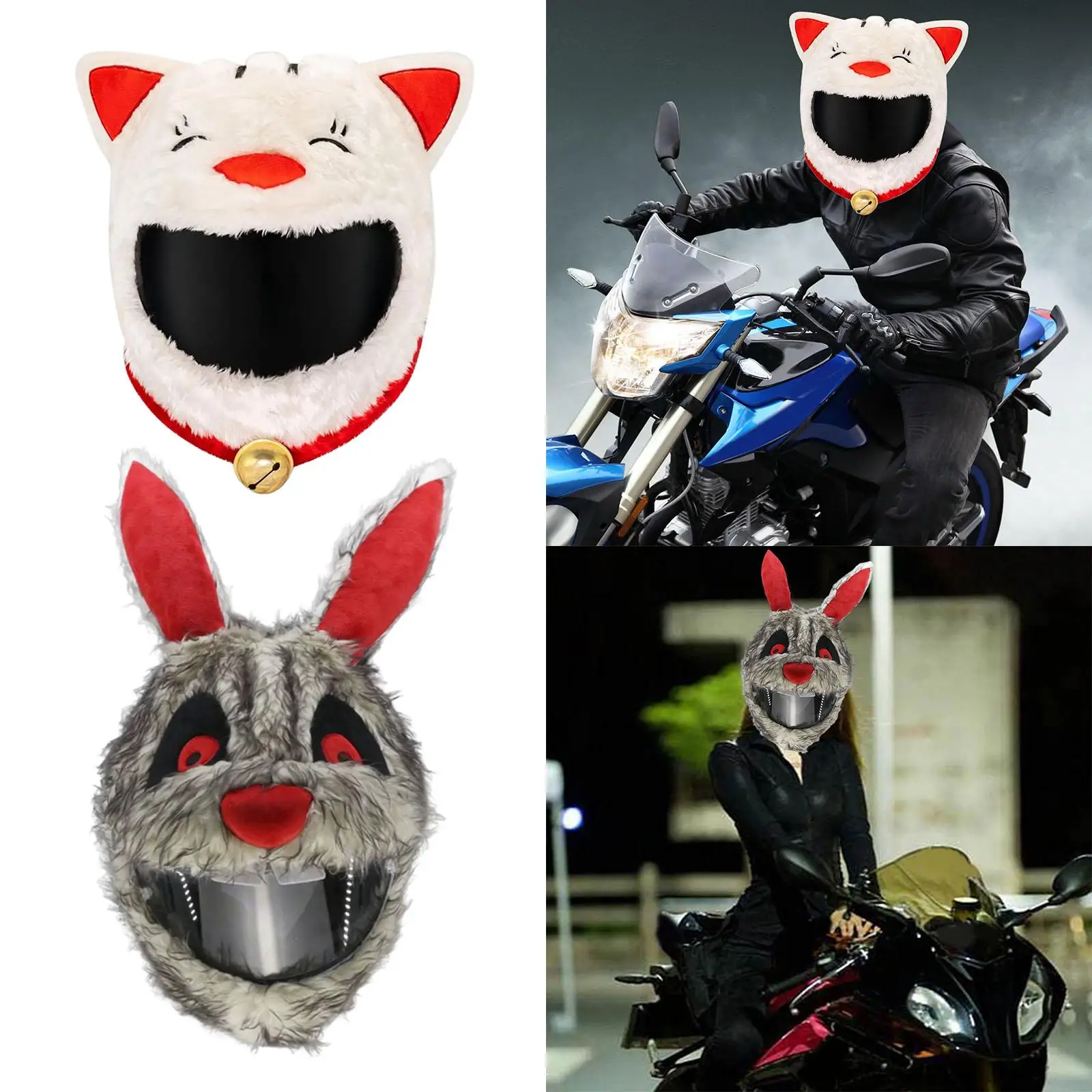 Christmas Motorcycle Helmets Cover Women Men Skiing Accessories Dust Cap Full Face Christmas Hat Fun Rides Gifts Decoration
