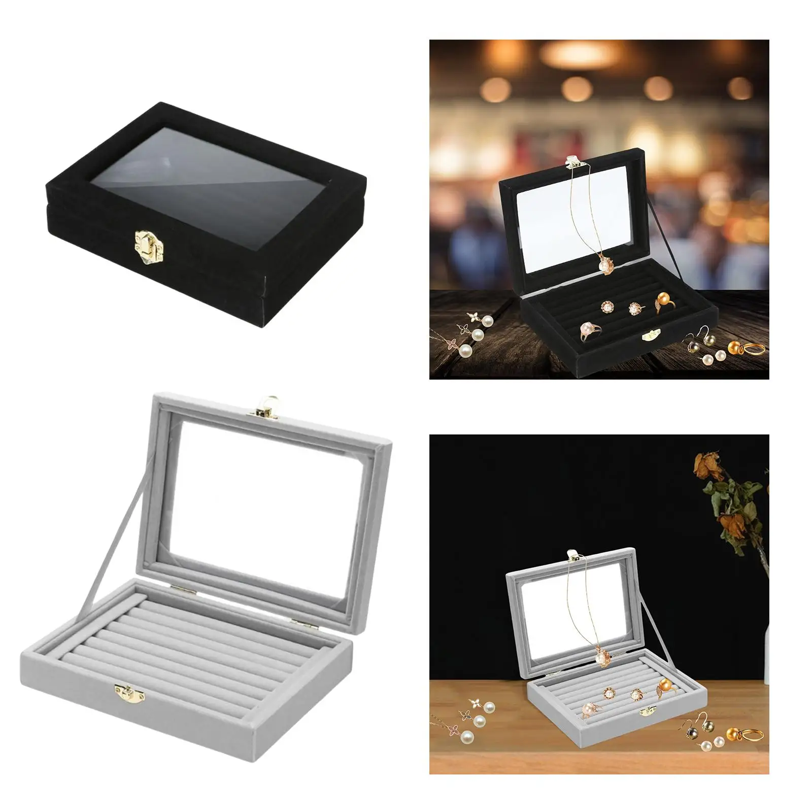 Rings Display Tray Case Gifts Portable Earring Holder for Dresser Counter Jewelry Show Showroom for Rings Studs Earrings