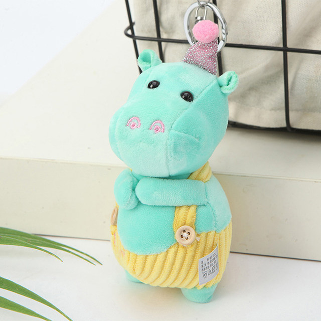 Plush Figurine Crown outlet Hippo Pendant Cartoon Animal Keychain Toy