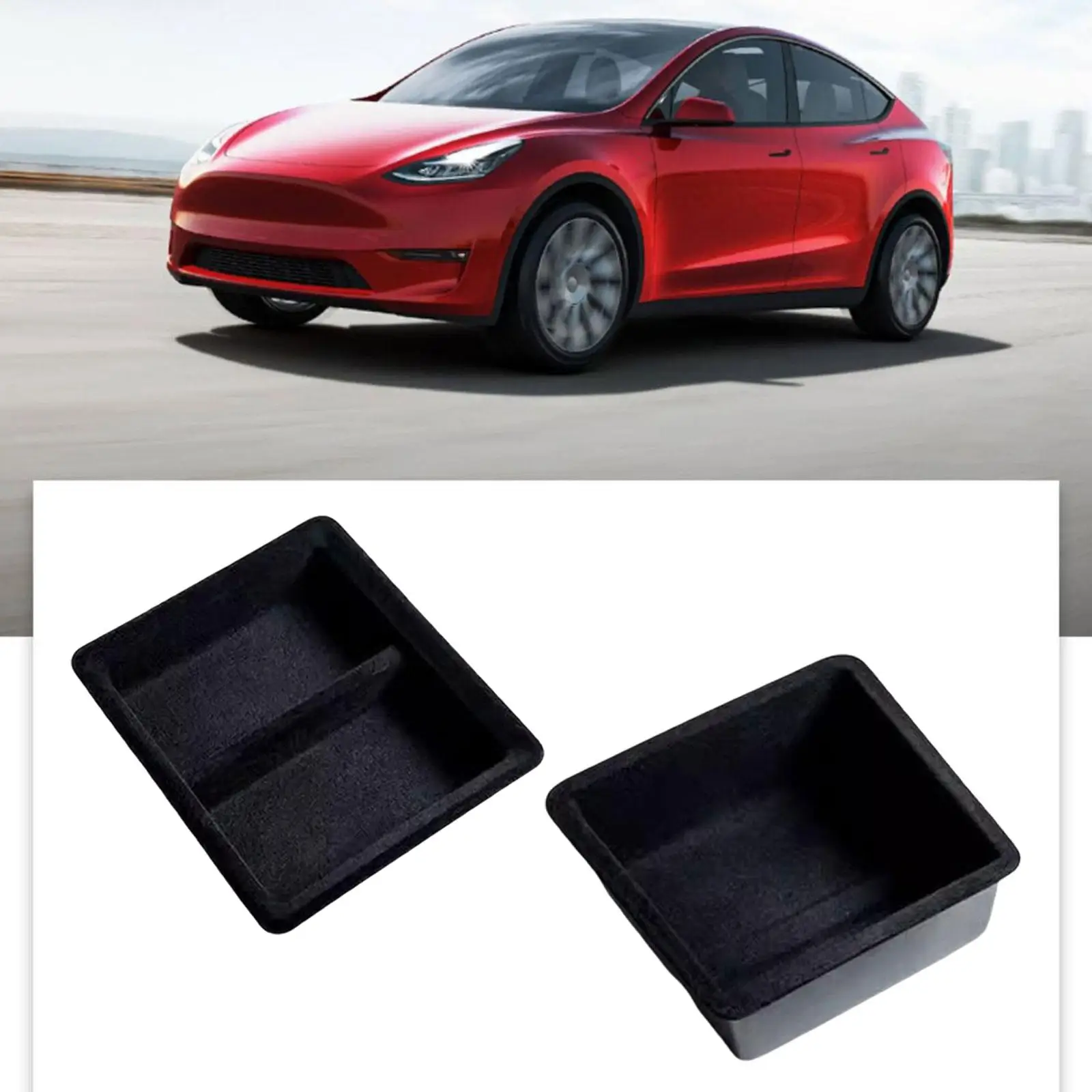2Pcs Center Console Organizer Tray Accessories for Tesla Model 3 Y Car