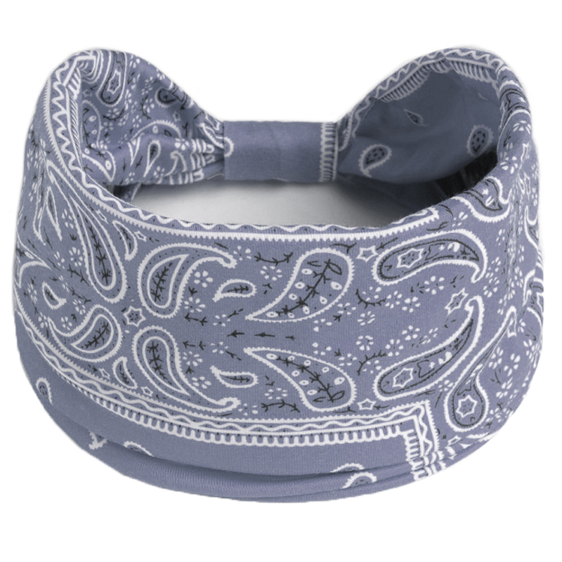 Boho Knoten Turbane Yoga elastische Kopf wickel Frauen Stirnband breite Haar bänder Kopf bedeckung gedruckt Bandanas Mode Haarband Zubehör – Detail 9