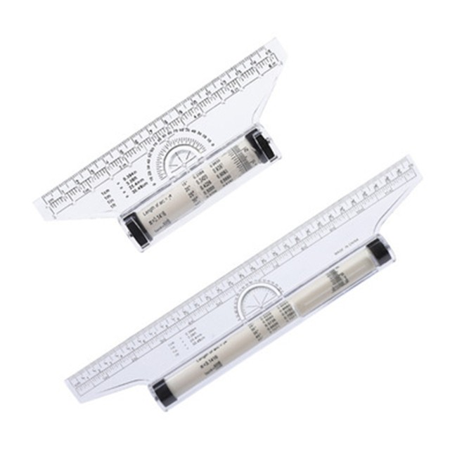 2 Pieces Plastic Measuring Rolling Ruler, Drawing Roller Ruler, Parallel Ruler, Multifunctional Drawing Design Ruler for Measuring, Drafting, Student