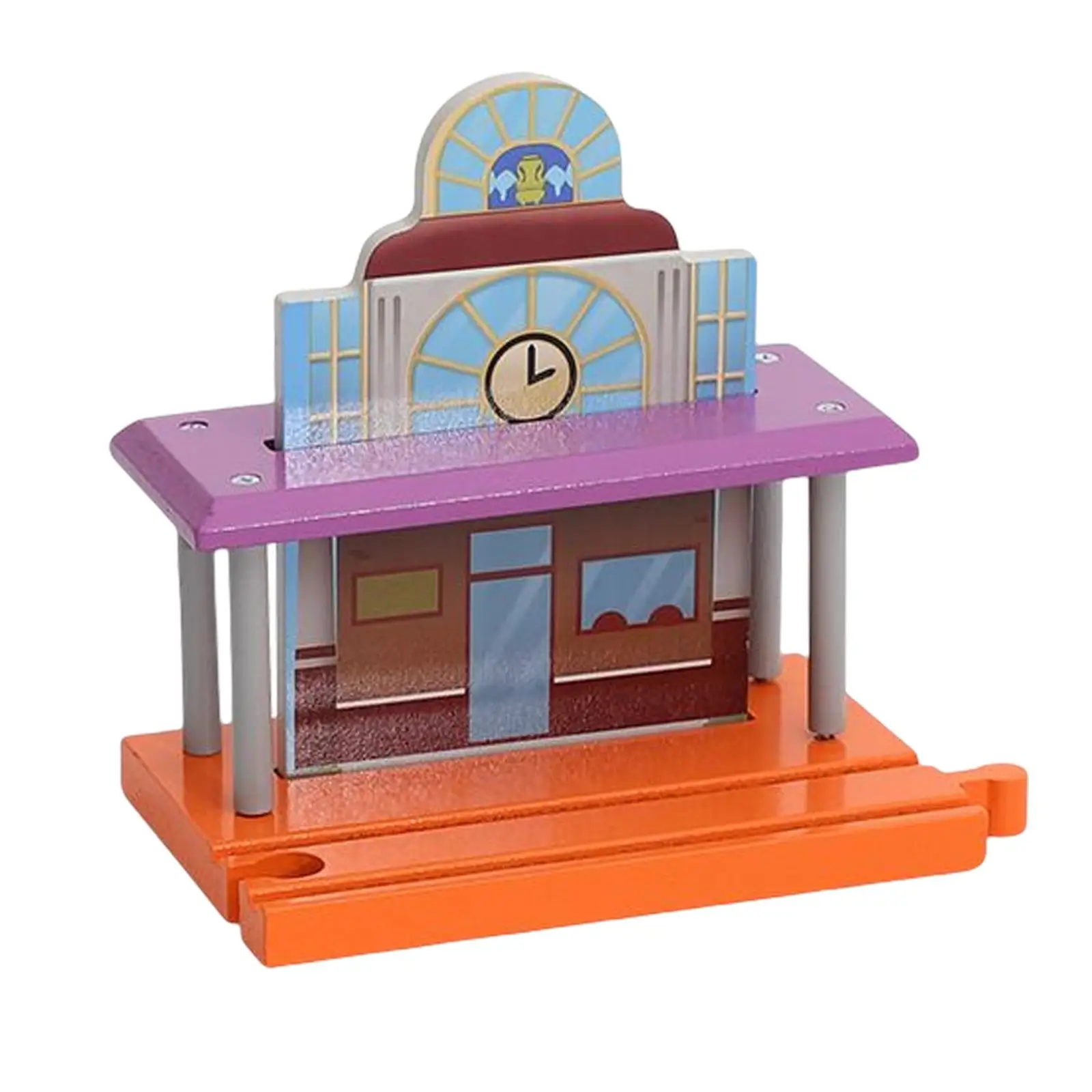 Rail Wooden Railway Station Train Scene Educational for New Year Gifts