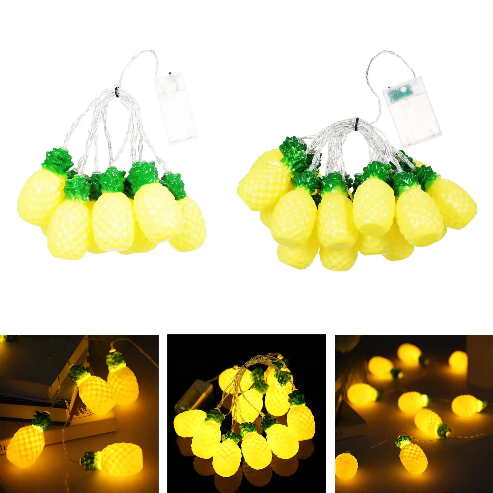 Pineapple String Lights Outdoor Bedroom Yard Lawn Door Xmas LED Fairy Lights