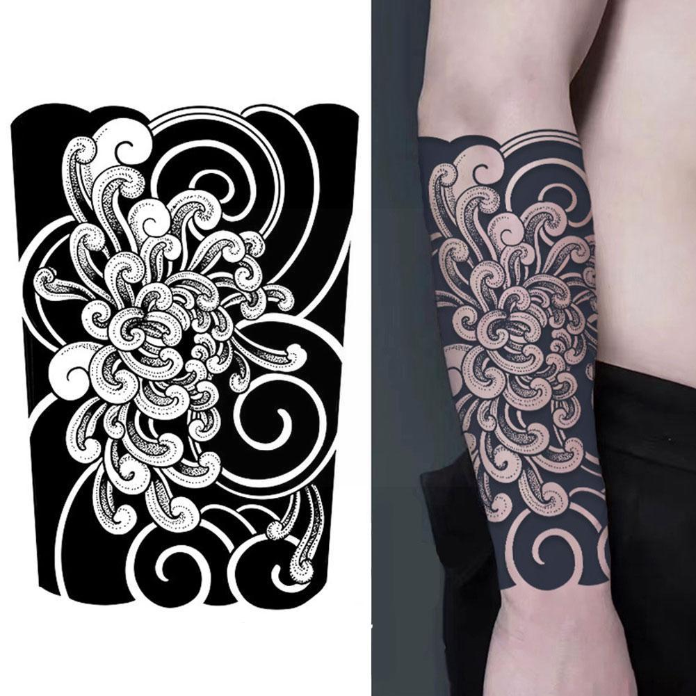 Best of Lasting 15 Days Tattoo Stickers Half Arm Temporary Semi-permanent Men Arm Shiny Fake Cool Tattoo Women Waterproof Flower D0U8 Reviews & Tips