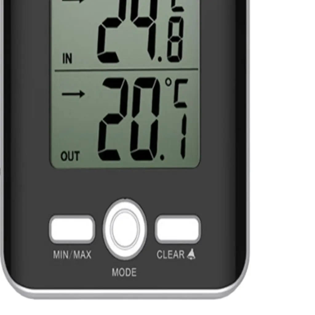 Digital Indoor Outdoor 12/24H LCD Display Thermometer Alarm Timer With Probe