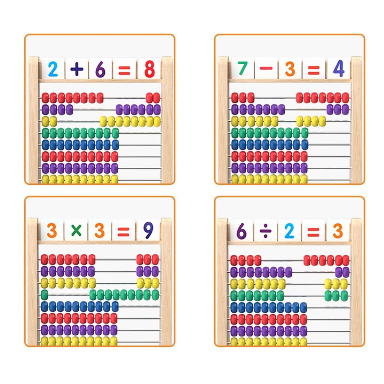 Kids Abacus Counting Frames Toy Wooden Educational Counting Toy Counting Sticks for Early Childhood Education Early Development