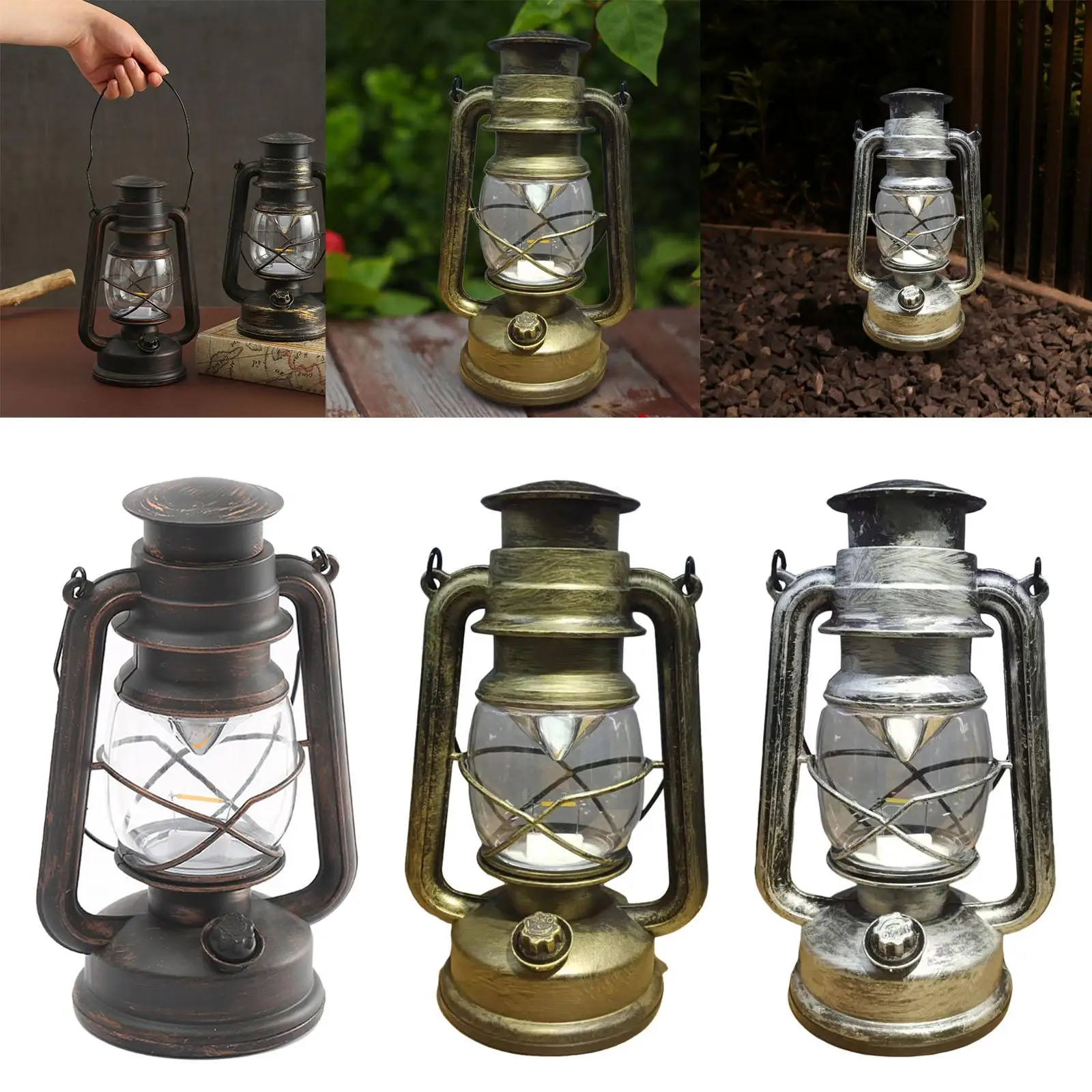 Antique Oil Lantern Lamp Outdoor Camping Light Retro Style Oil Lamp for Picnic Patio Emergency Farmhouse Decoration