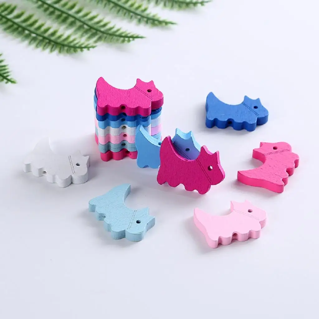 50Pcs Puppy Shape Wooden Scrapbooking Embellishments Blank Wood Table Scatter
