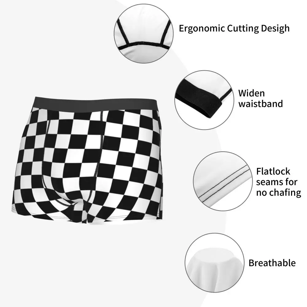 best boxers for men Men's Ska Underwear Stripes Pattern Geometric Striped Humor Boxer Shorts Panties Homme Polyester Underpants Plus Size mens boxers with pouch