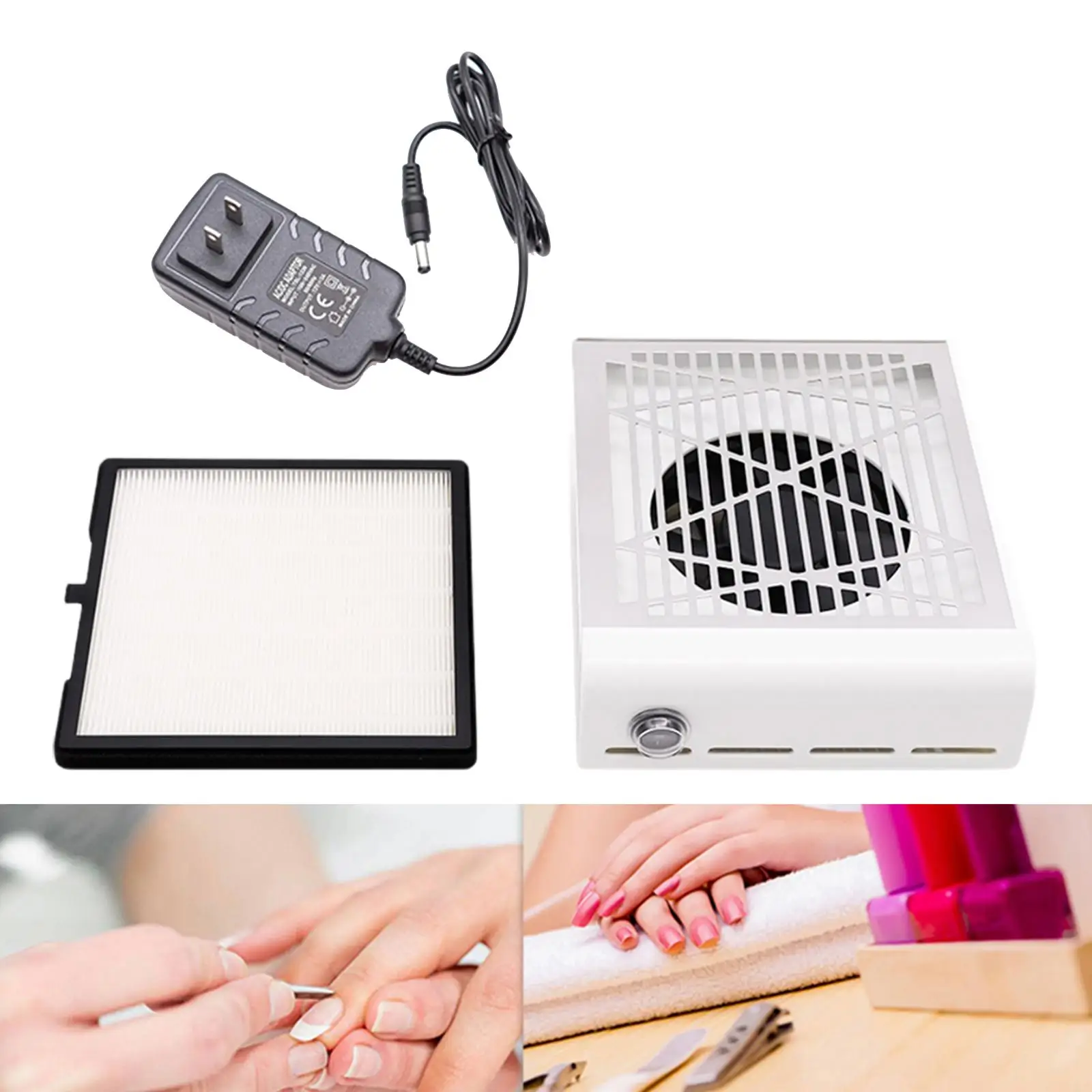 Nail Dust Collector Nail Dust Remover Nail Vacuum Suction Fan Dust Extractor for Manicure
