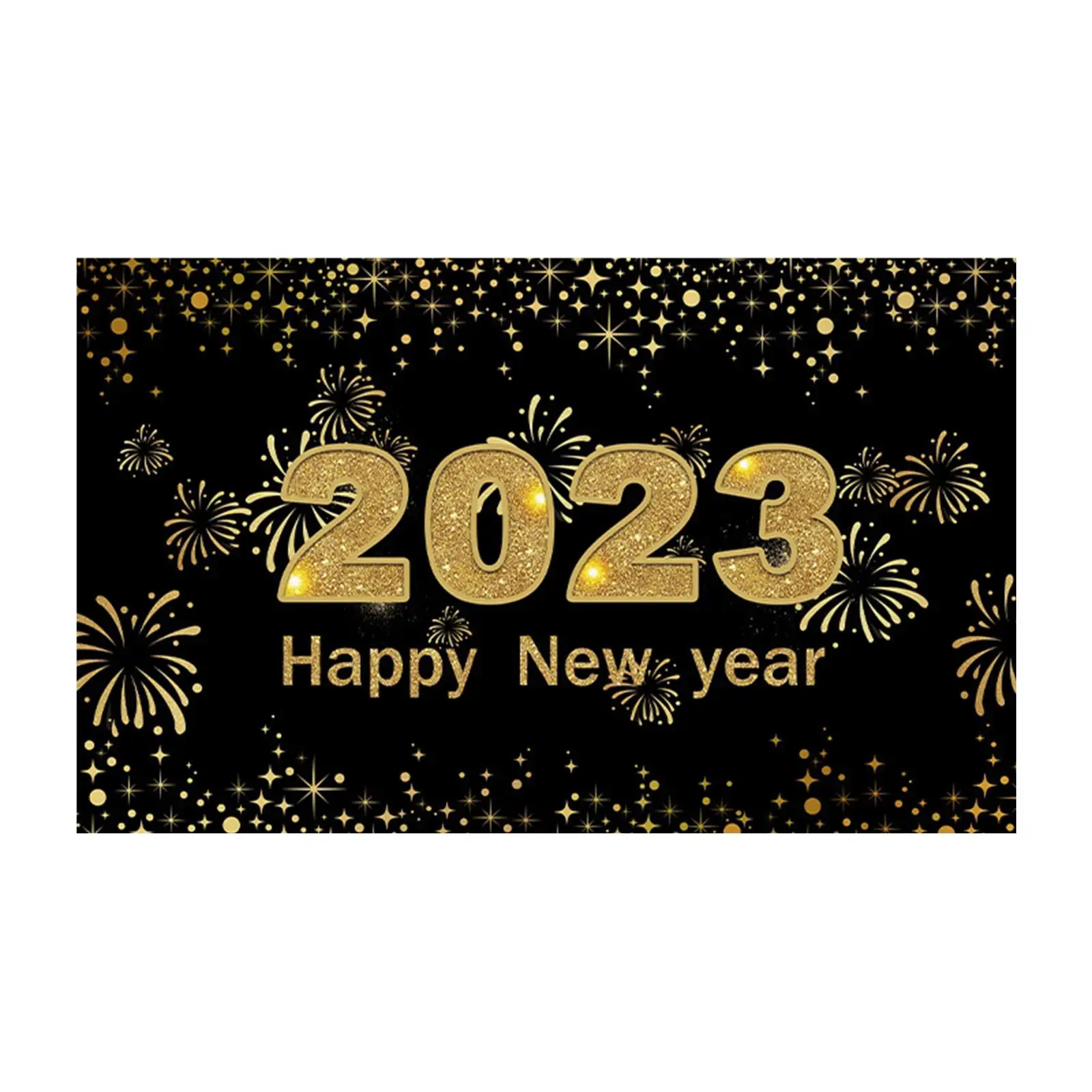 Fabric Happy New Year Banner 2023 Backdrop Office Ornaments Wall Sign Poster