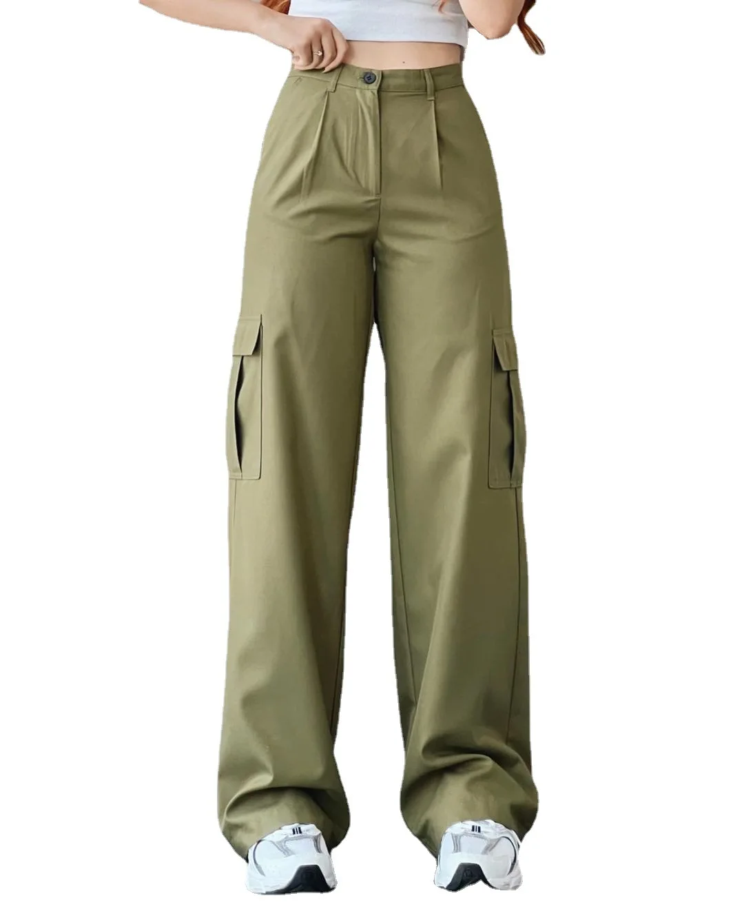 European and American new versatile casual pants, mid-rise three