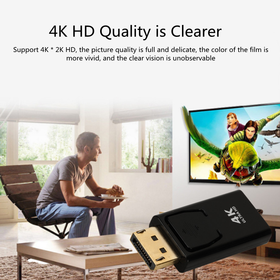 Адаптер DisplayPort-HDMI 4K, переходник с портом дисплея «папа» на HDMI  «Мама», адаптер для кабеля HD TV, Видео Аудио для ПК, ТВ-проектора |  AliExpress