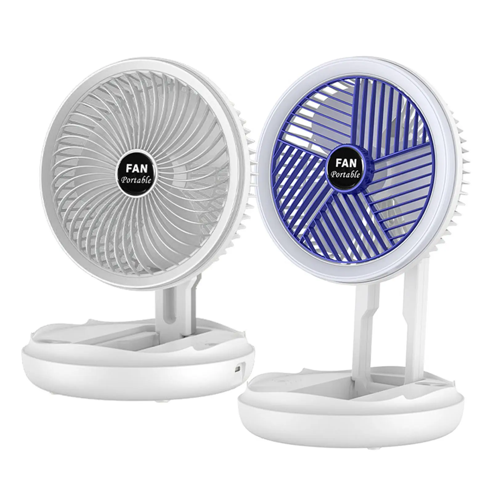2 in 1 USB Desk Fan with Light Quiet Operation Adjustable Hurricane Car RV Rotatable Portable Mini Personal Table Cooling Fan