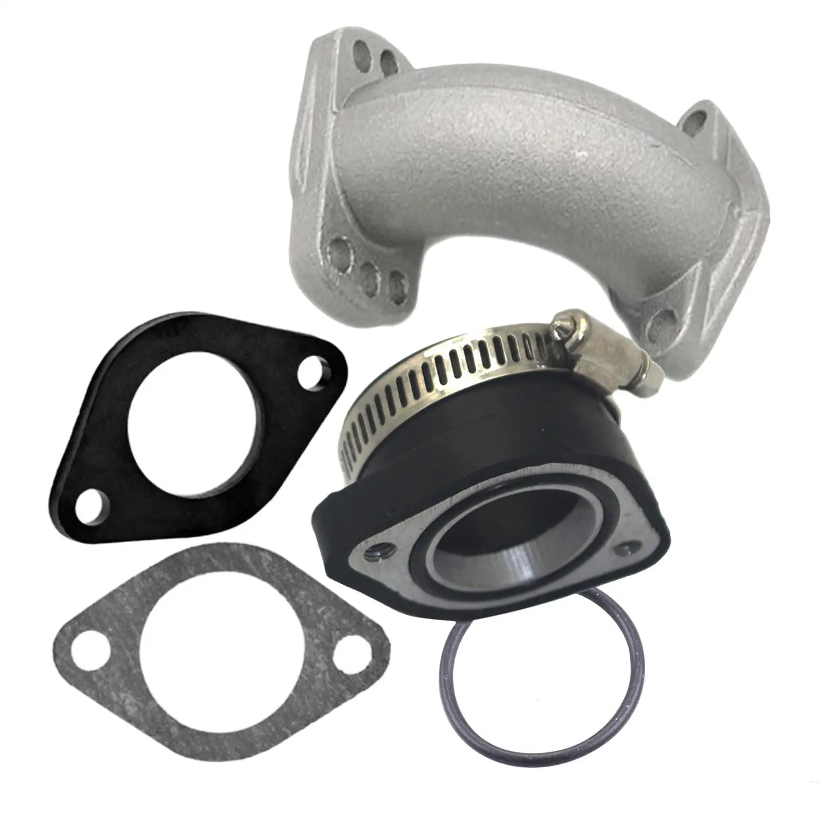 Manifold Flange & Gasket Set Accessories Carburetor Intake Adapter Boot Rubber Pipe Fit for Mikuni Vm24 ATV Moped Scooter