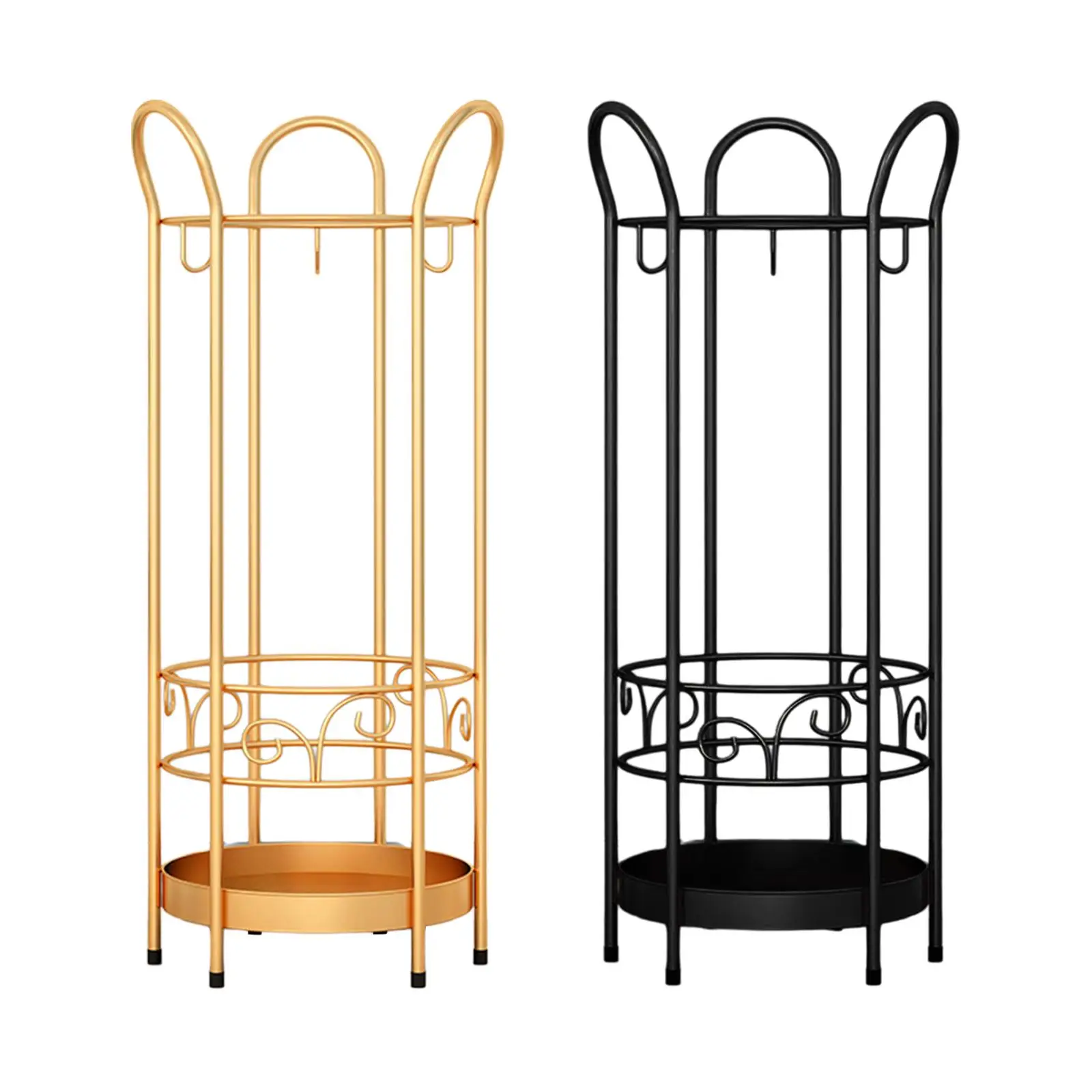 Iron Round Umbrella Stand Rack Multifunctional Rustproof 9.84x23.62inch Organizer for Entry Hotel Bars Apartment Indoor Outdoor