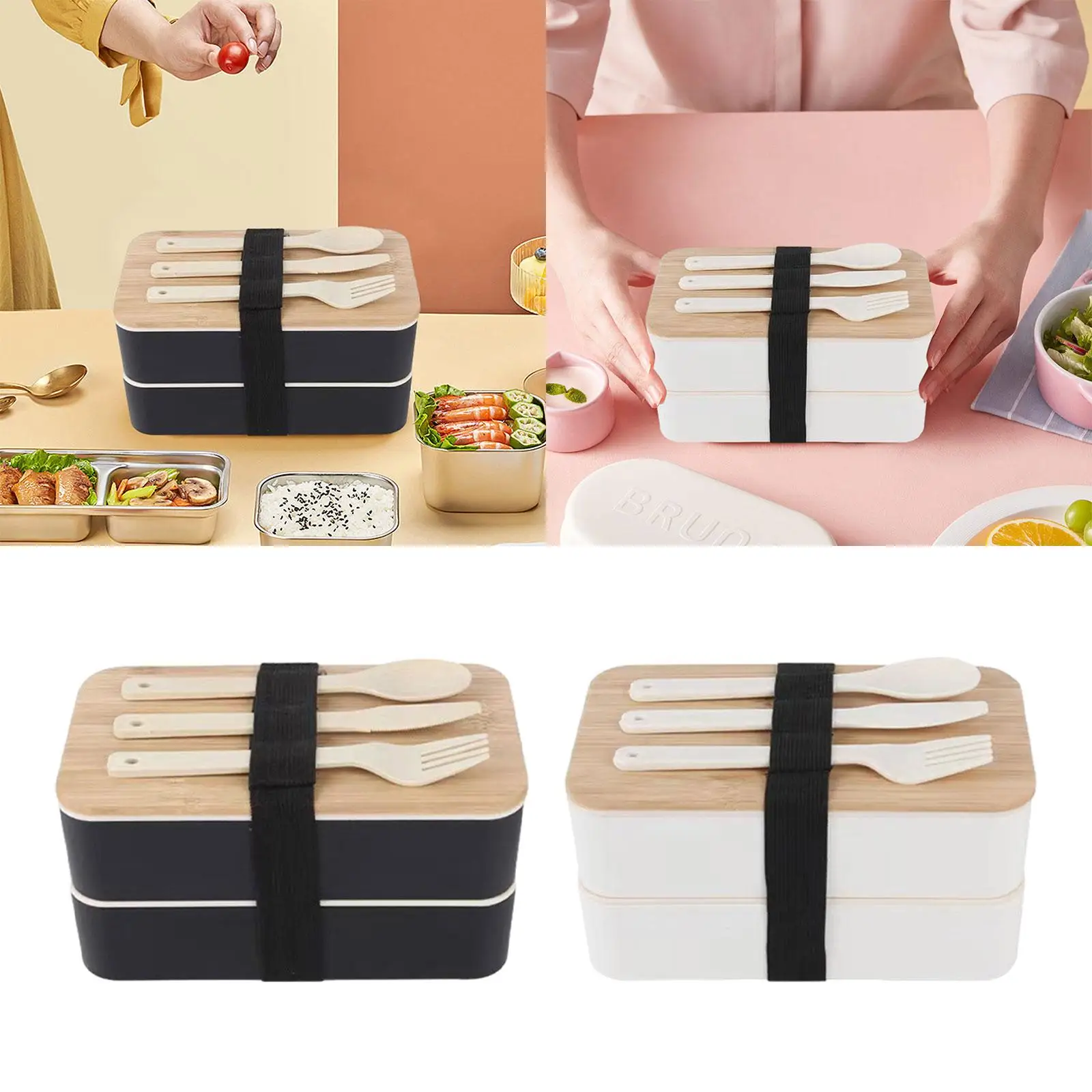 Bento Box Portable Tableware Bowl Eastic Band Snack Serving Box Lunch Container for Hiking Restaurant Travel Picnics Climbing