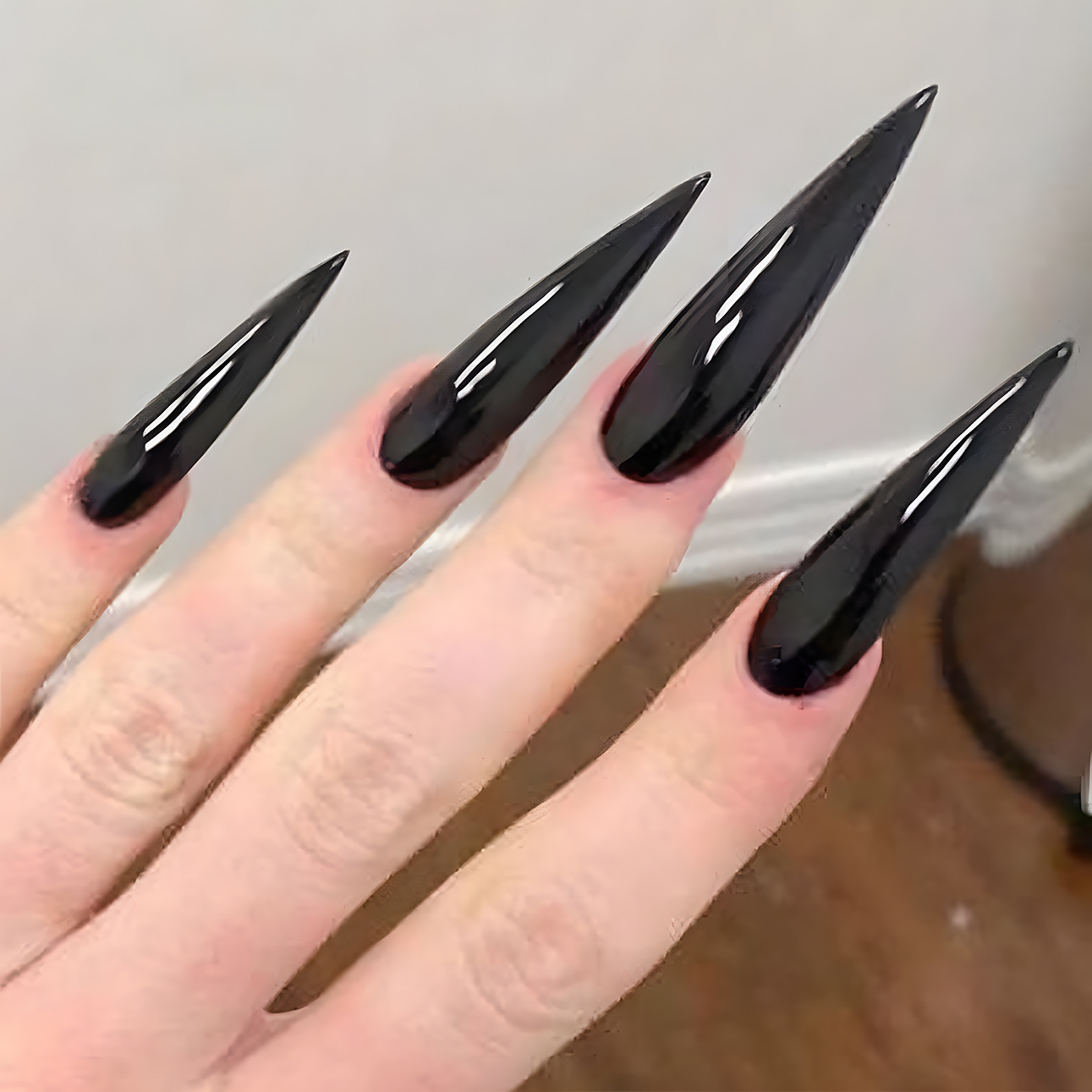 Best of 24pcs Glossy Black Fake Nails Set Press On Nail Tips Solid Color Long Stiletto Removable Artificial Nails Decoration Nail Art Reviews & Tips