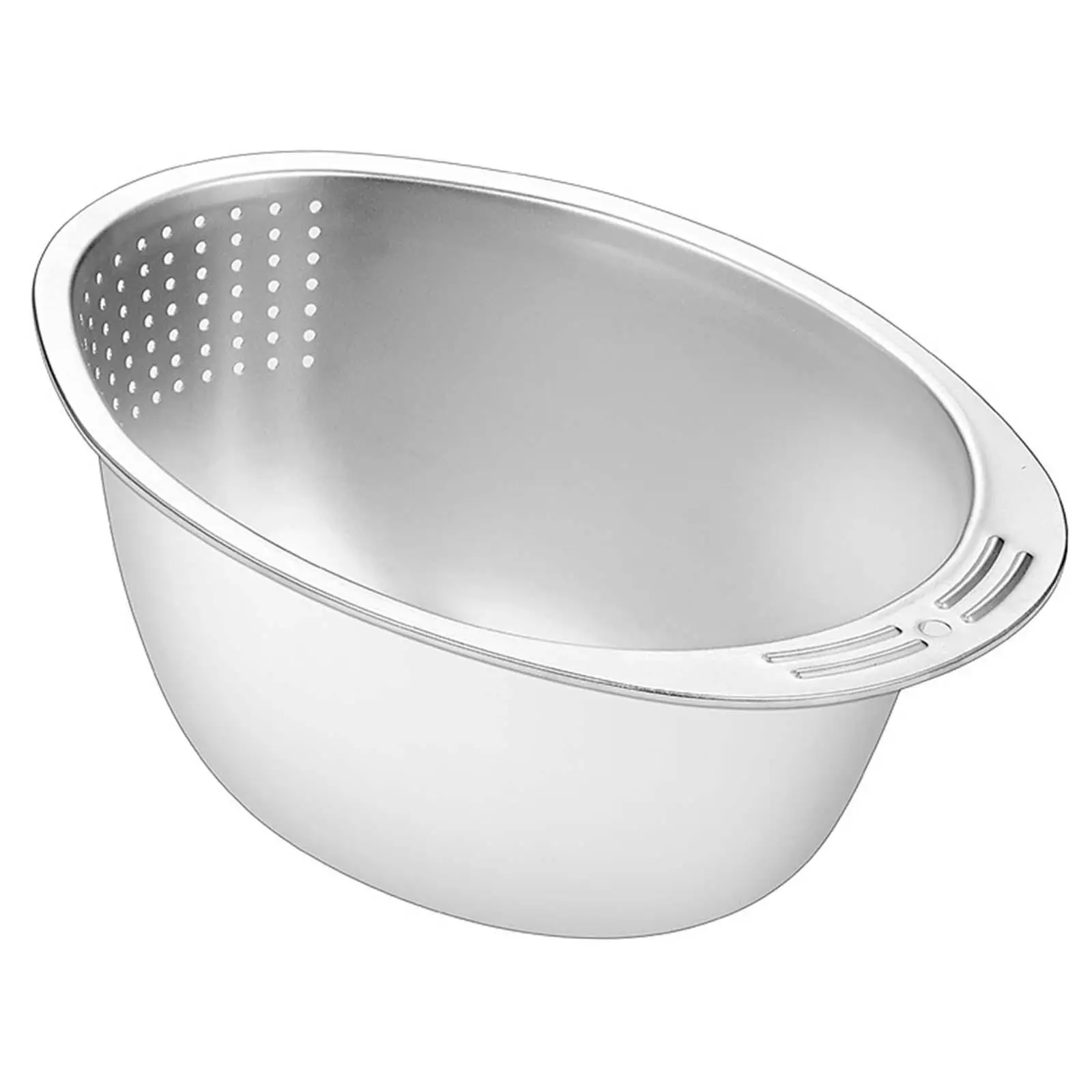 Rice Cleaner Filter Basket Pasta Strainer with Side Drainage 304 Stainless Steel