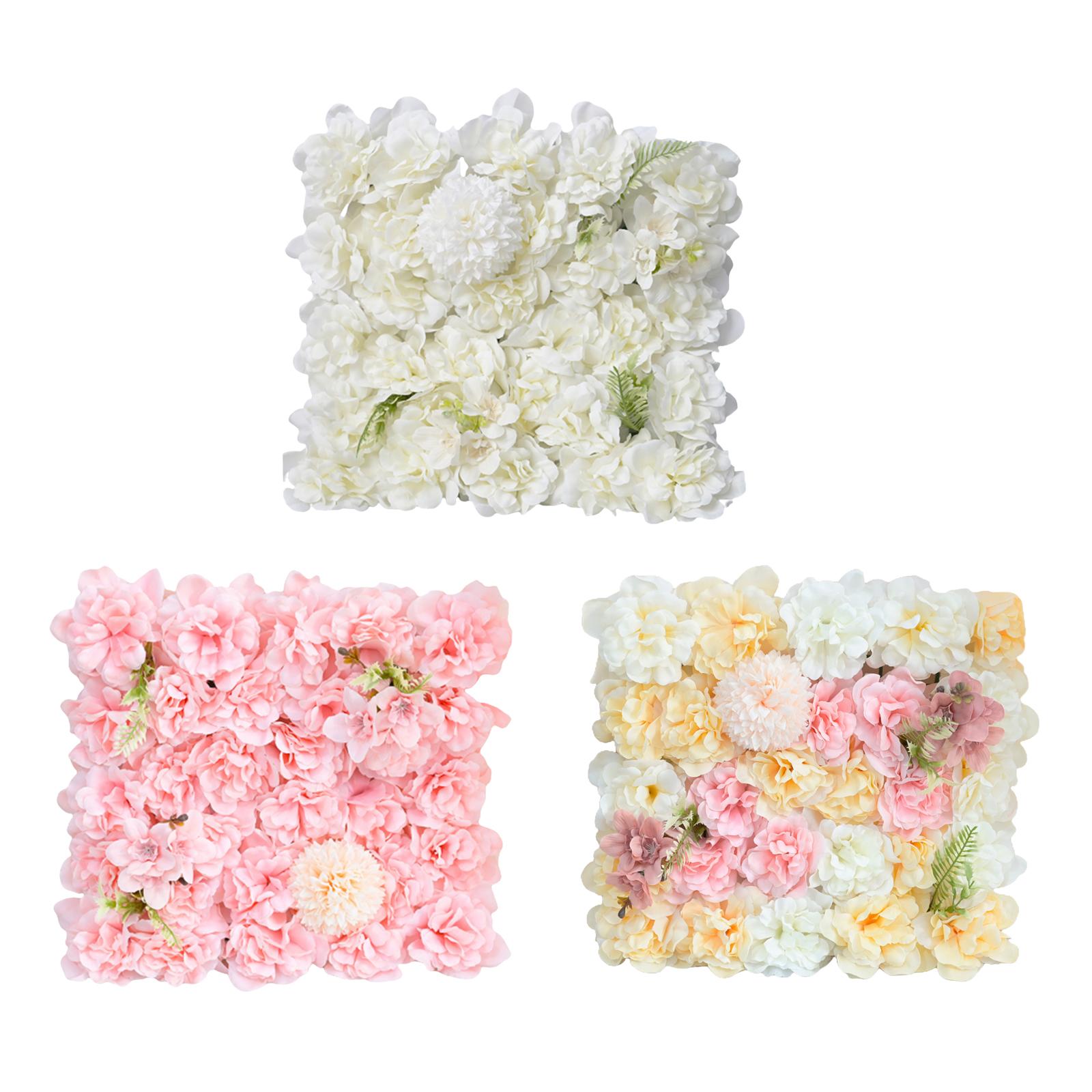 Artificial Flower Wall Panel Silk Rose Backdrop for Wedding Outdoor/Indoor Wall Decor