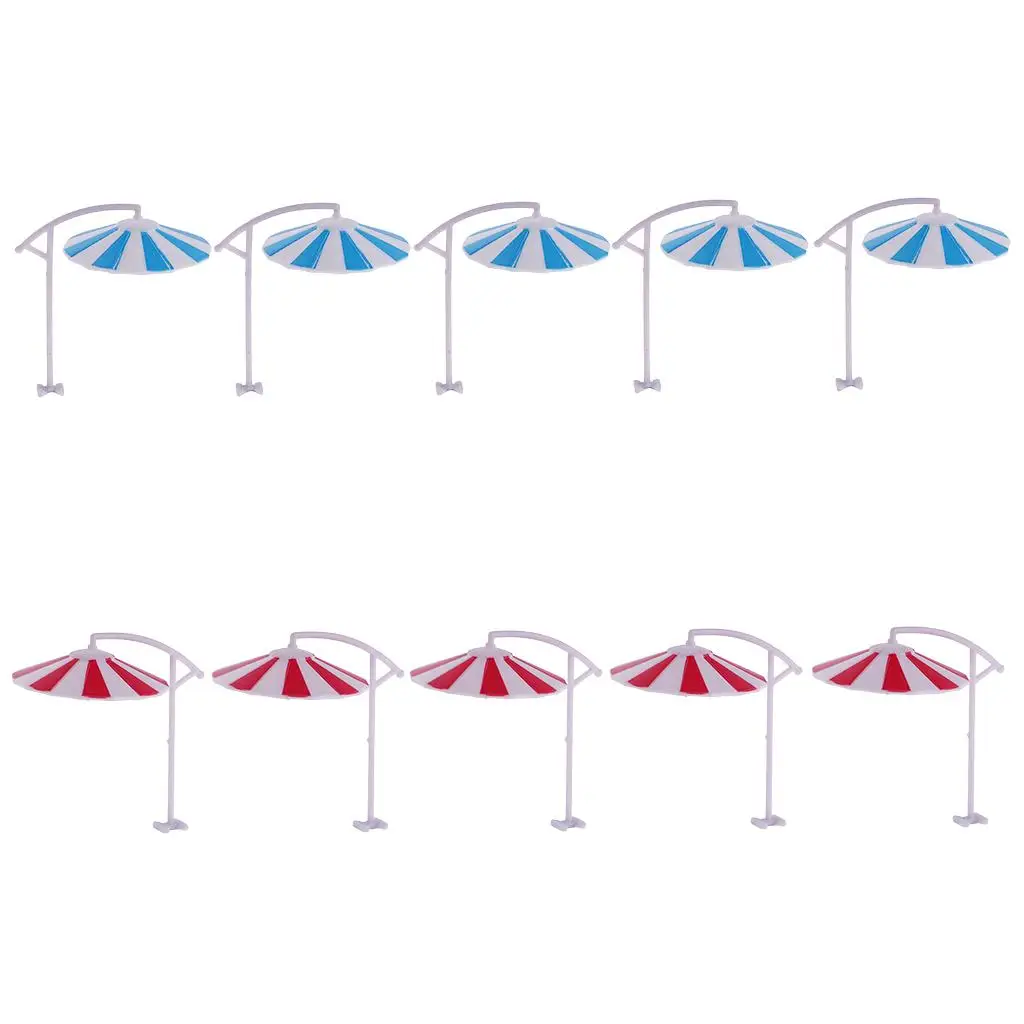 10 Pieces Plastic Parasol Parasol Model Railway Garden Beach 1/100