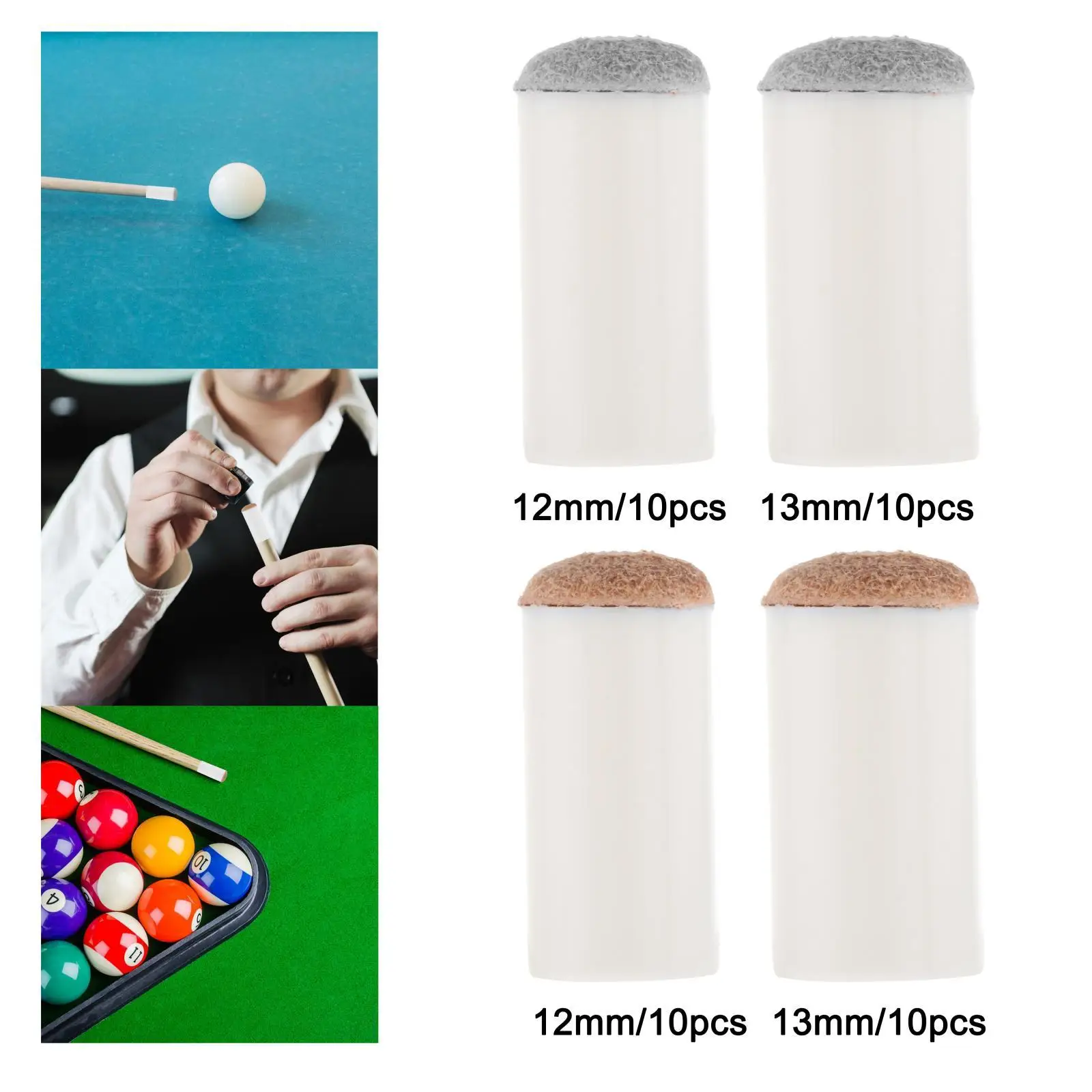 10x Billiard Pool Cue Tips Replacement Billiard Cue Head Snooker Cue Ferrule Pool Stick Tips Snooker Accessories