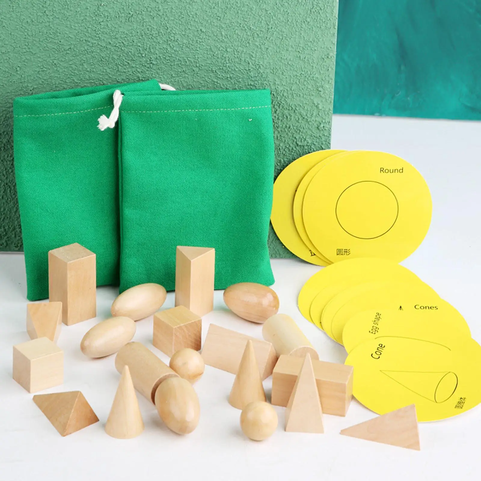 Wooden Geometry Blocks Educational Math Toys Cognitive Toys for Children Holiday