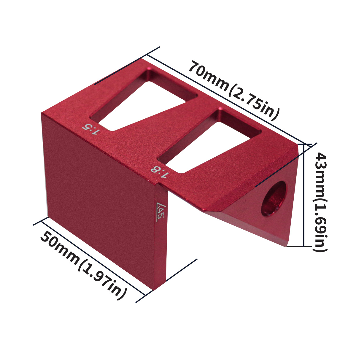360-Grad-Mittelsucher Holz bearbeitung quadratische Schwalben schwanz vorrichtung-Aluminium legierung Mittels ch reiber Lineal, multifunktion ale Markierung lehre – Detail 2