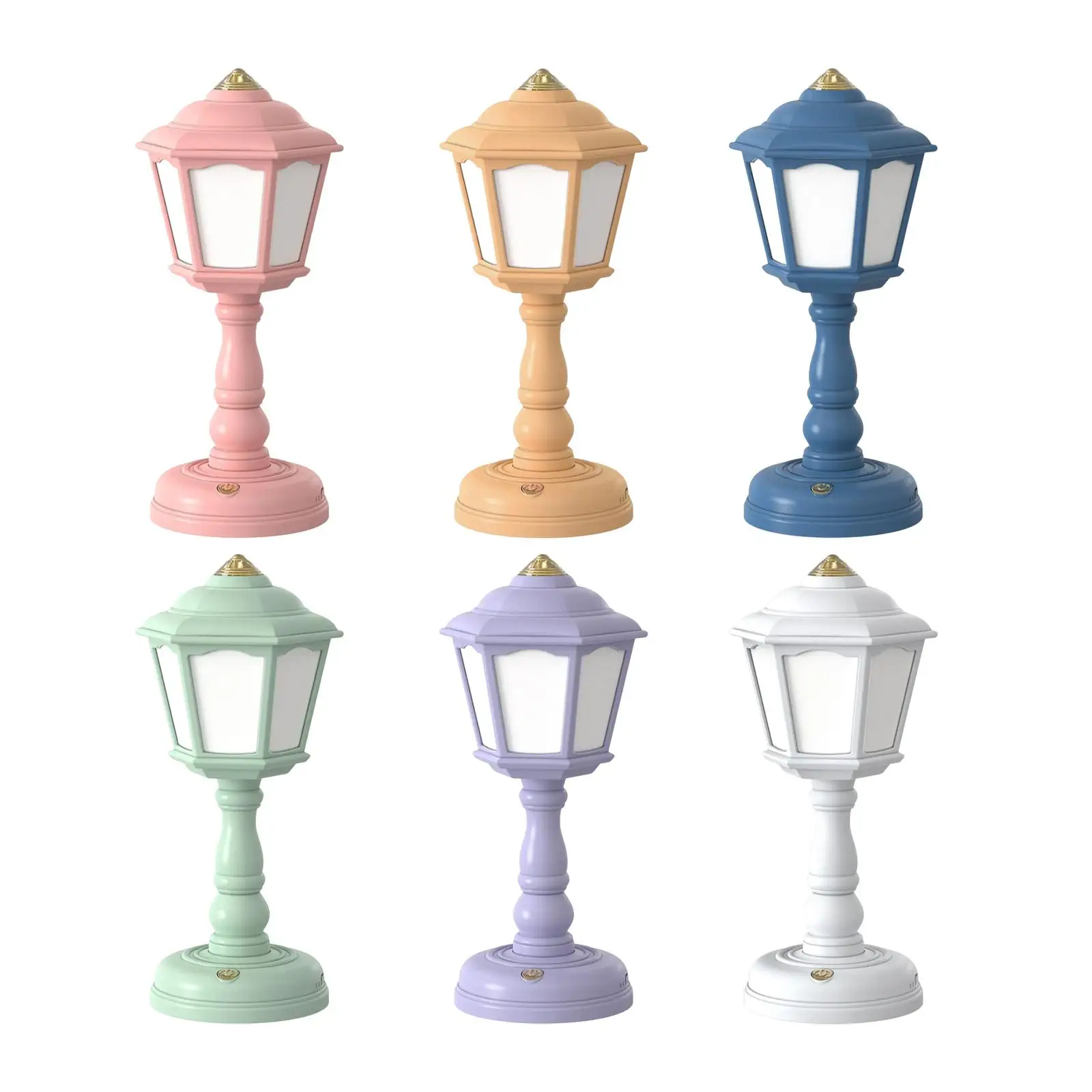 Mini Retro Table Lamp Battery Operated European Style Dimmable for Bedroom