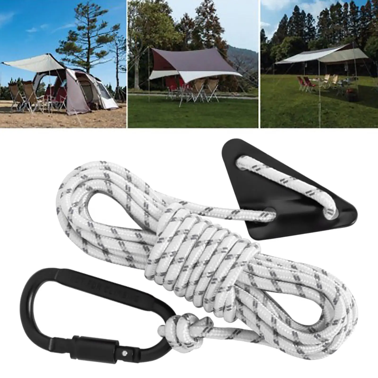 Reflective Tent guyline Guy Lines with Tensioner 5mm Wind Rope for Backpacking