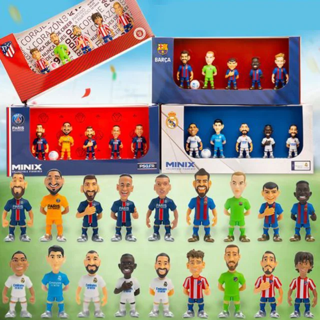 MINIX COLLECTIBLE FI AT Madr Cartoon Soccer Player Ball Action Figure Cool  doll Sports Model Doll Soccer Star Toys Fans Souvenir