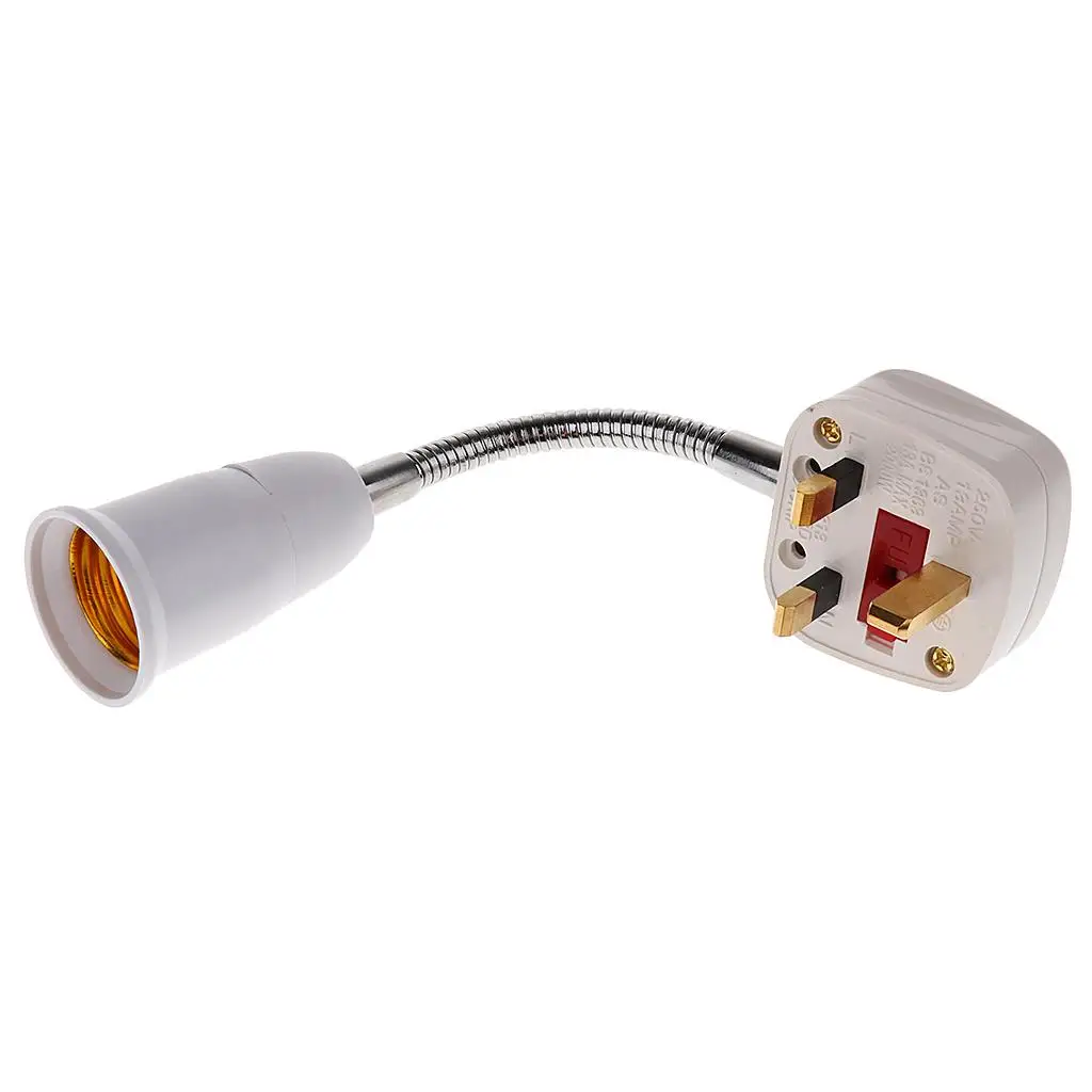 E27 Socket Light Bulb Socket Adaptor Converter Lamp Holder Base-UK Plug