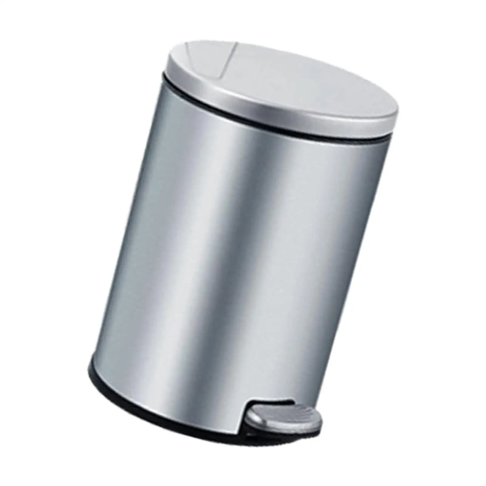 Round Foot Pedal Garbage Bin Oil Dust Bin 6L for Toilet