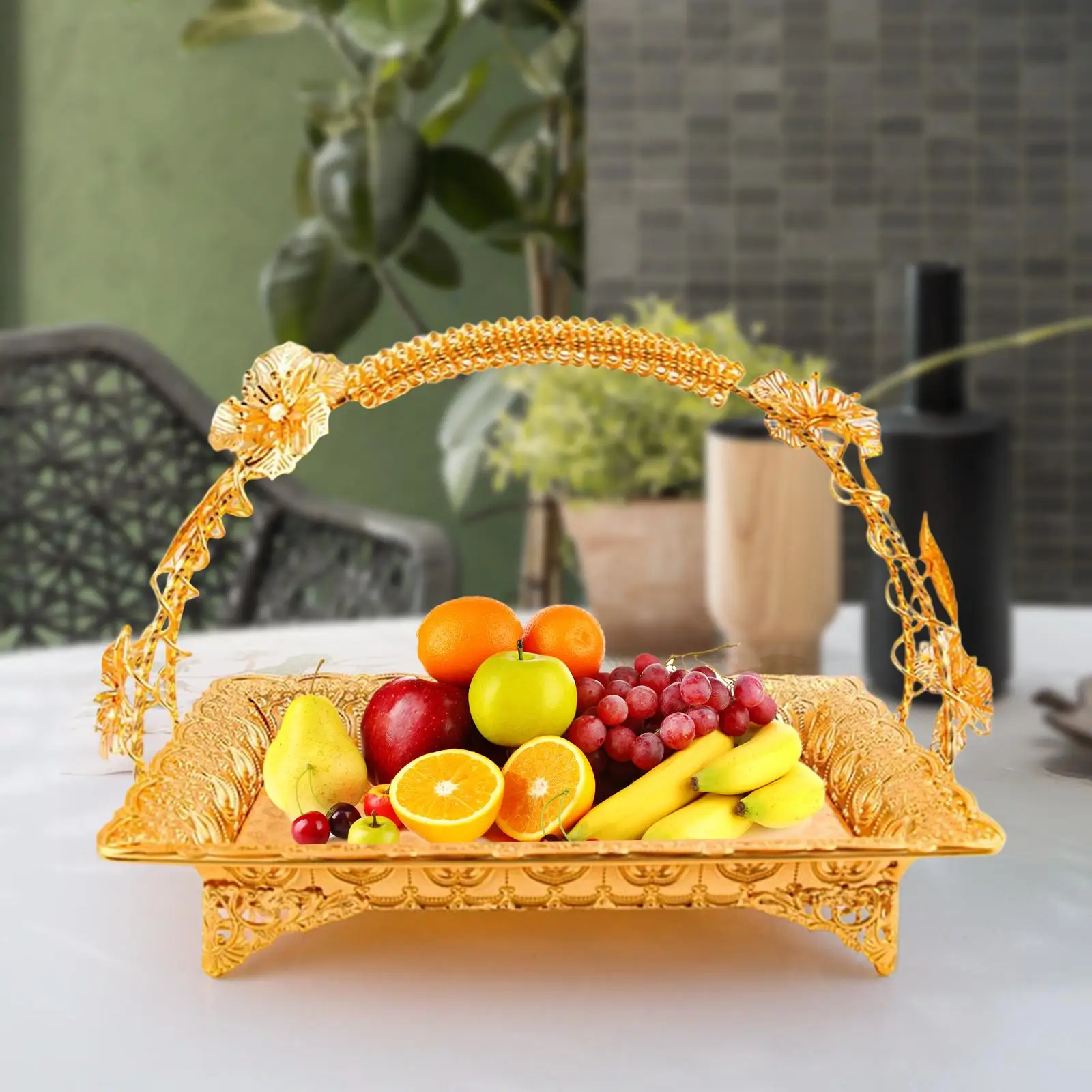 Fruit Tray Table Organizer Serving Tray Embossment Patterns for Decoration