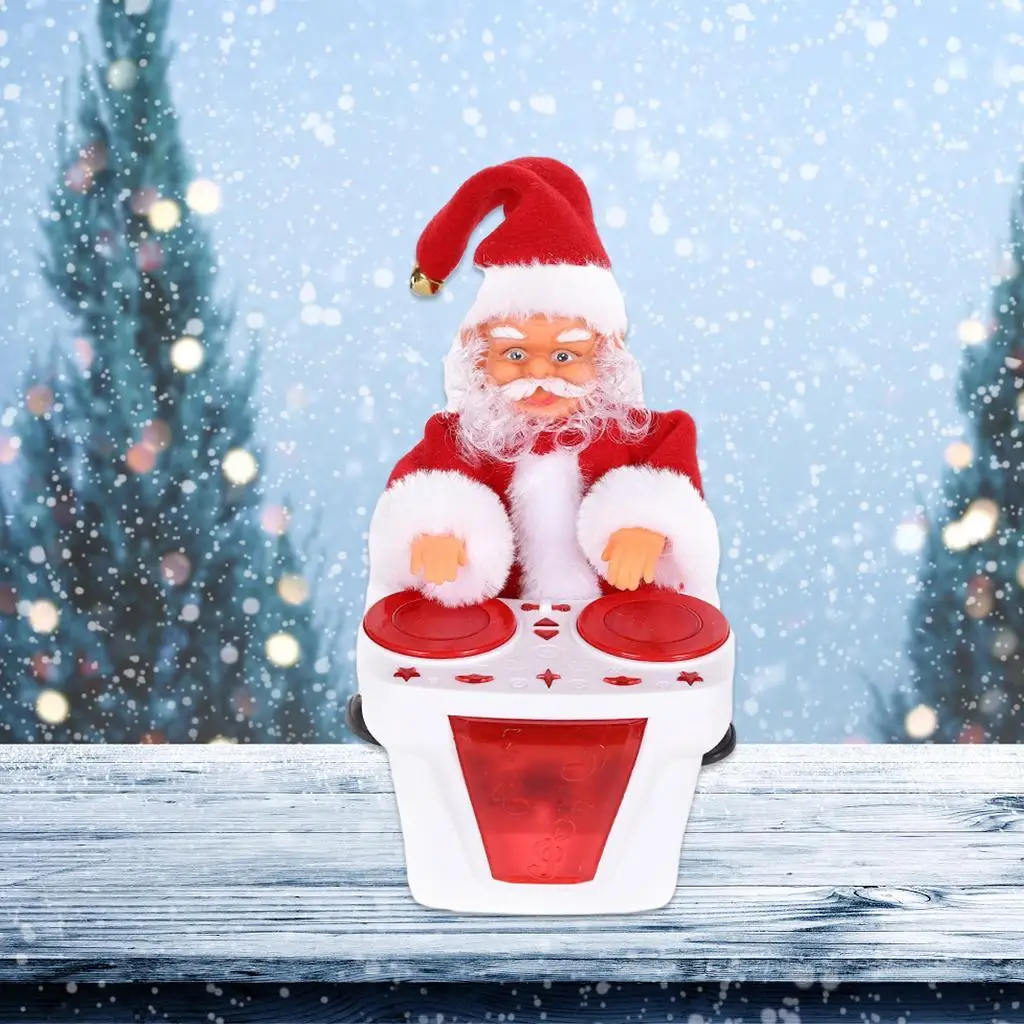 Christmas Electric Santa Claus Plush Toy Playing Disc Ornament, Multi-purpose