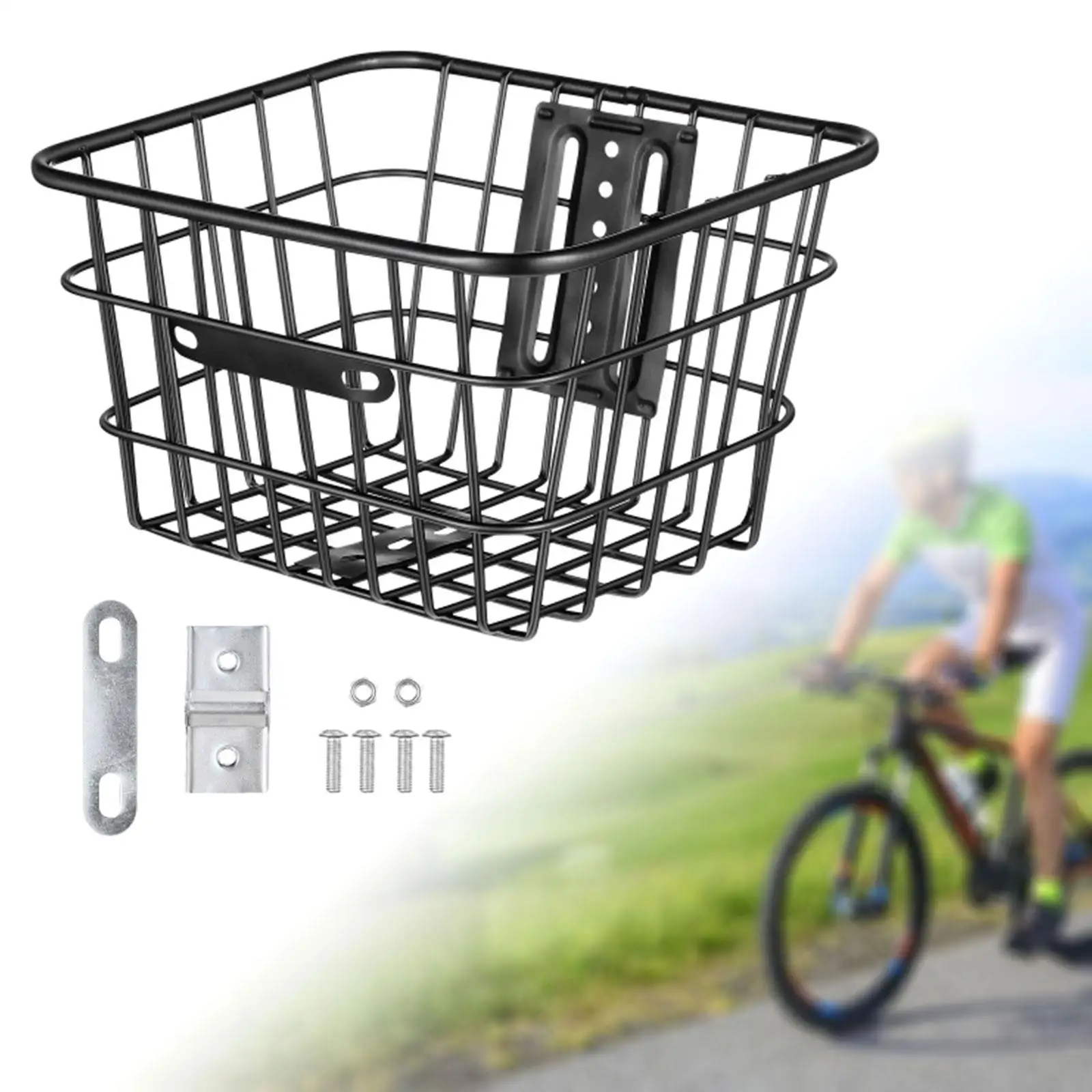 Bike Metal Mesh Front or Rear Basket without Lid Strengthened Frame for Pet