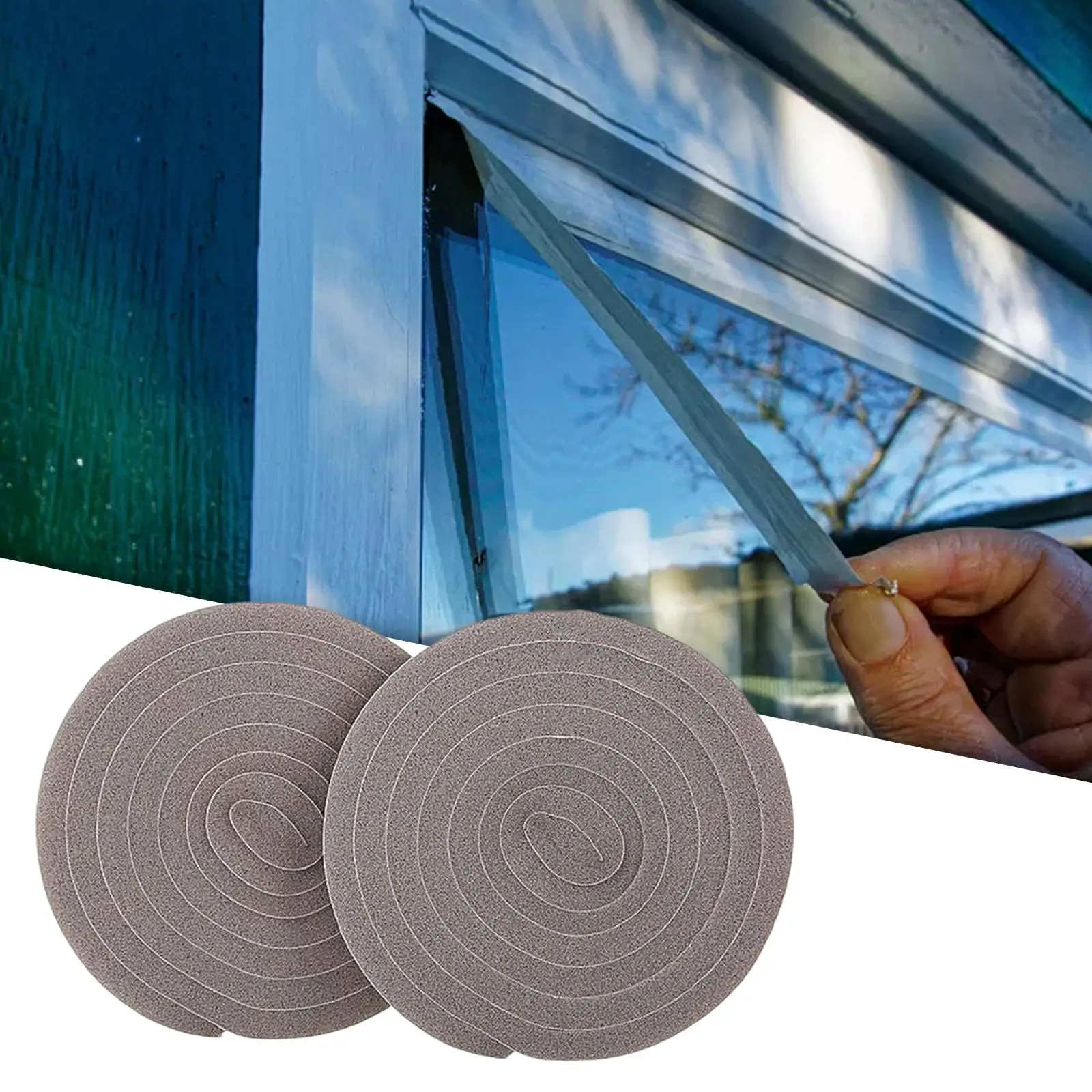 2x Door Window Seal Strip 2M Sponge Soundproof Weatherproof for Door Frame