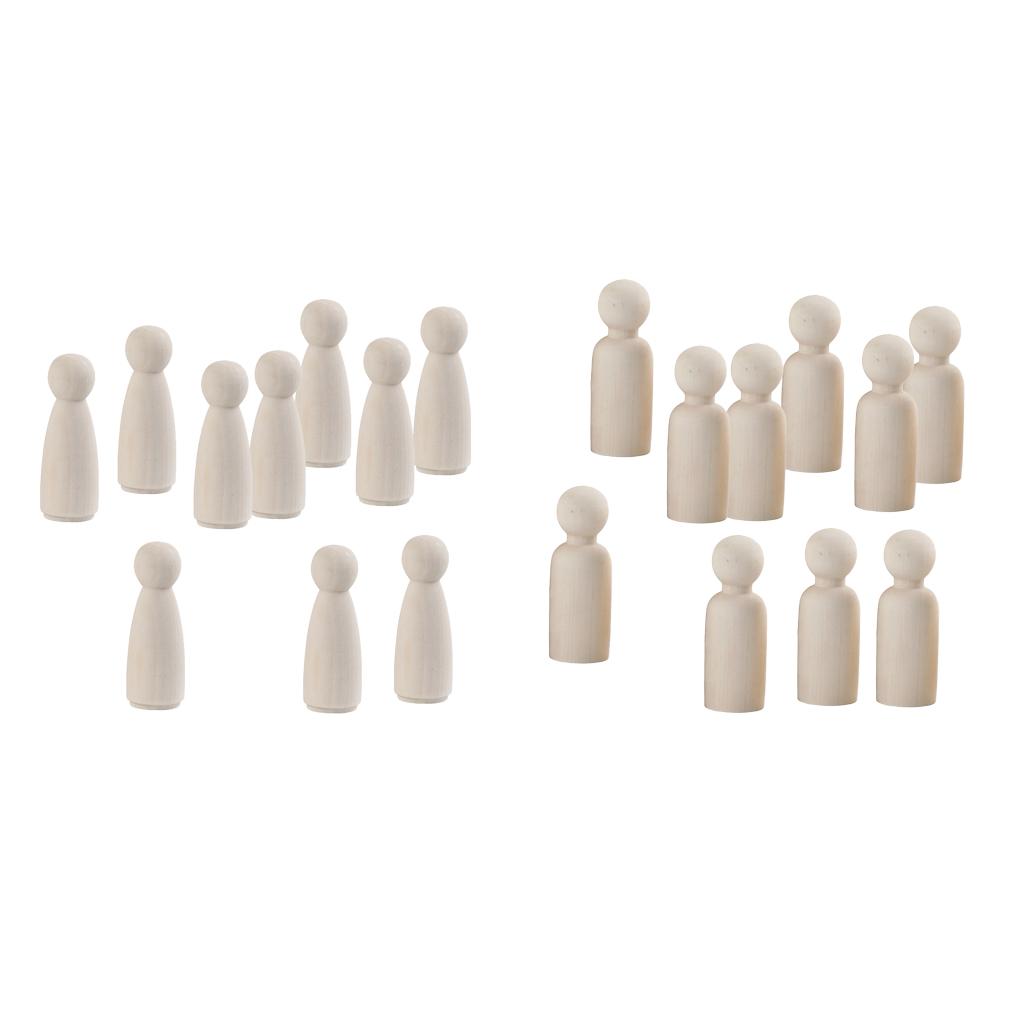 10x Small Wooden Peg Doll Bodies Wood People Model for diy for art Crafts Paint