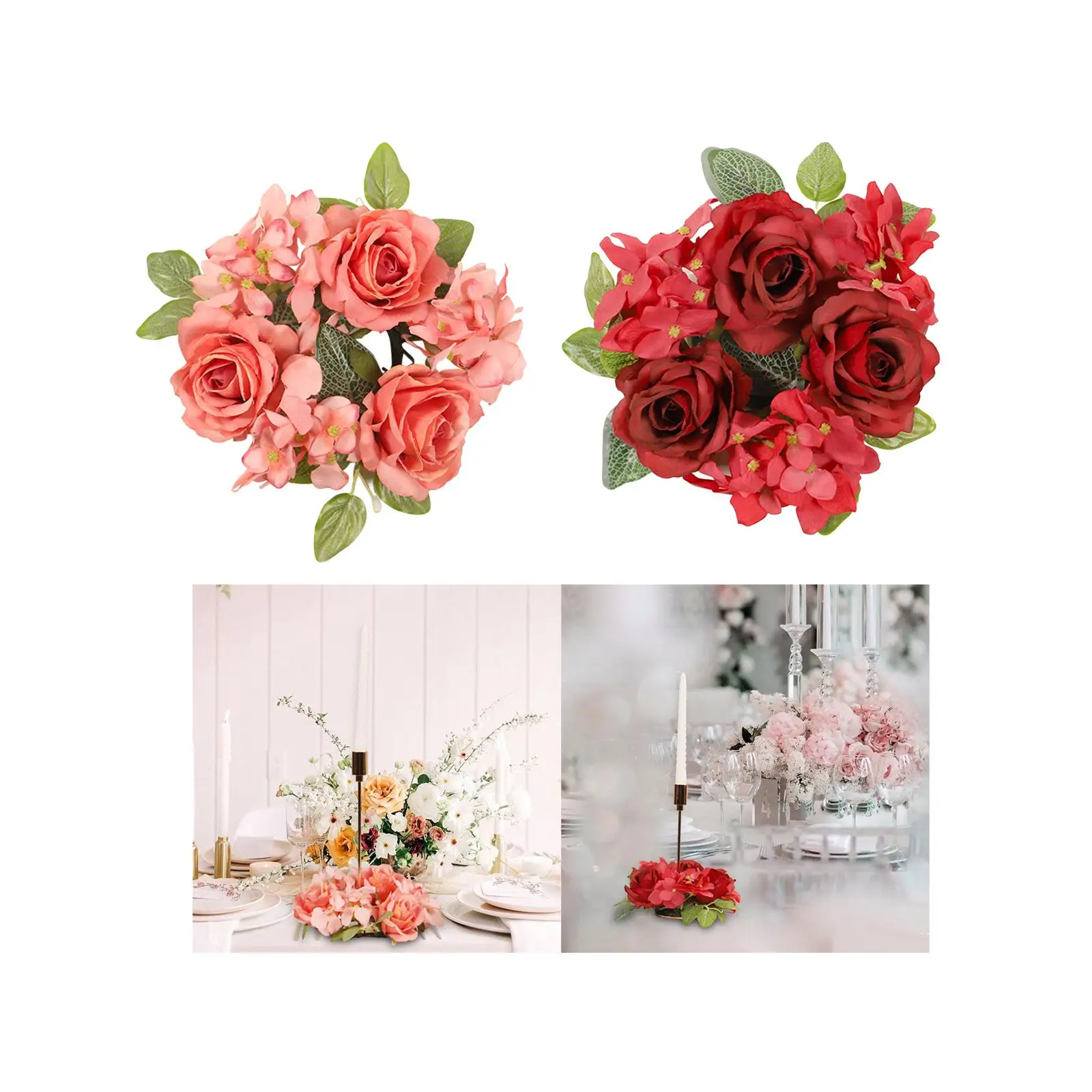 Candle Rings Wreaths, Greenery Garland Candelabrum, Rose Wreath Floral Wreaths