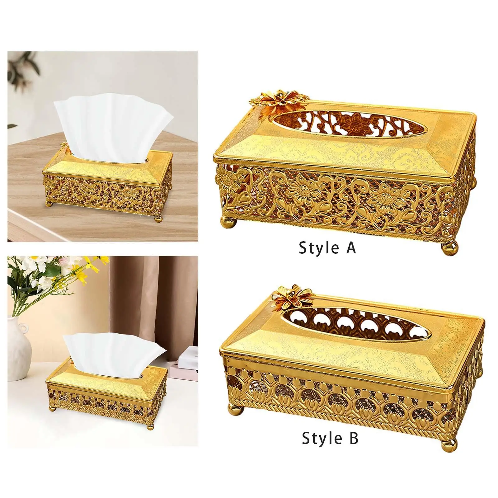 Tissue Box Cover Creative Paper Facial Tissue Box Cover Tabletop Organizer for Desks and Tables Dressers Vanity Bathroom Kitchen