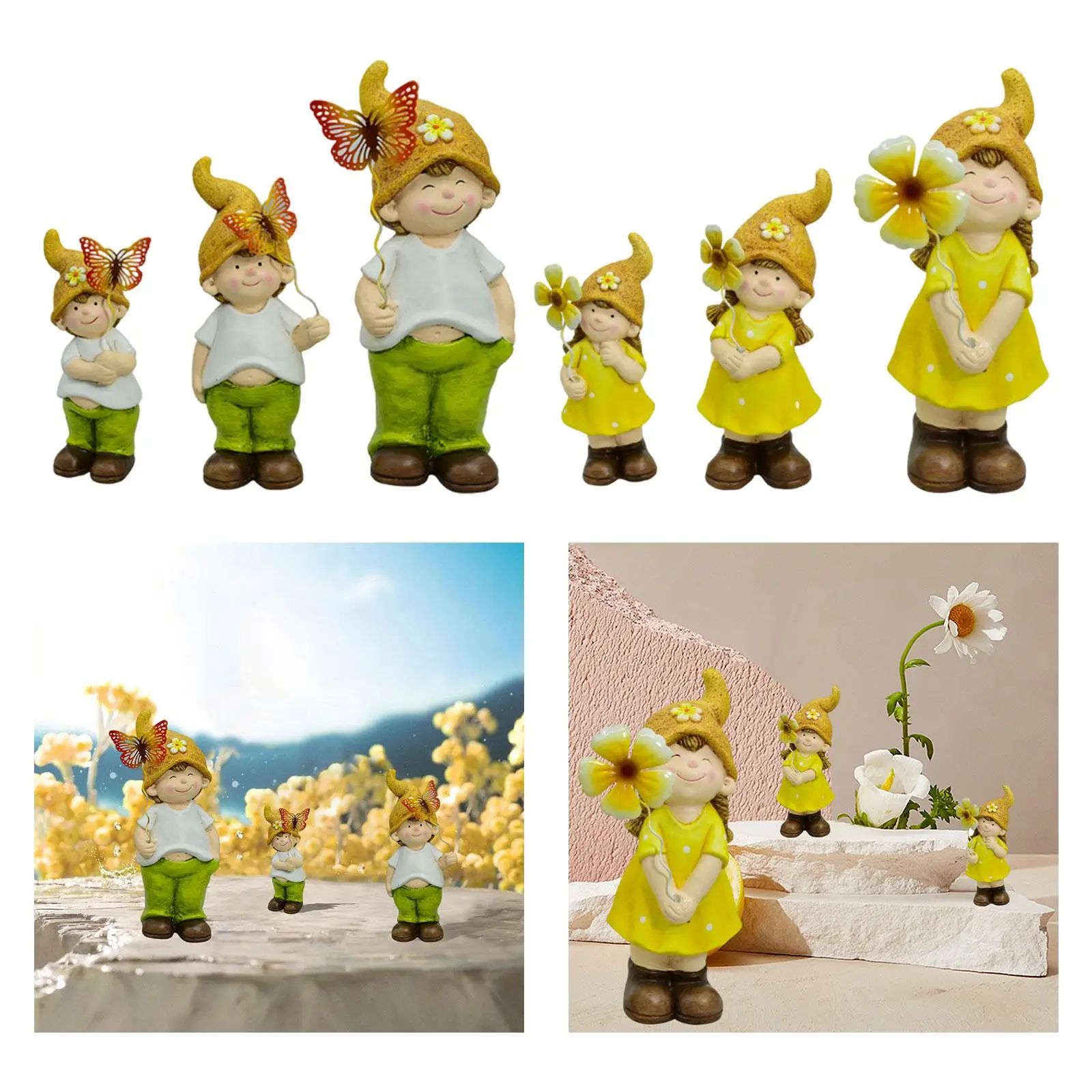 3 Pieces Figure Sculptures Decorations for Anniversary Entrance Gift