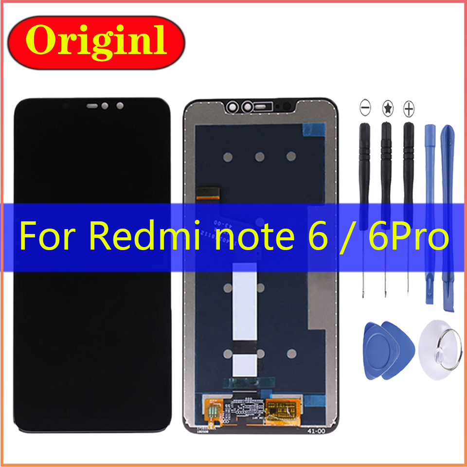 ЖК-дисплей с рамкой для Xiaomi Redmi Note 6 6Pro, сменный экран, дигитайзер  в сборе, запасные части | AliExpress