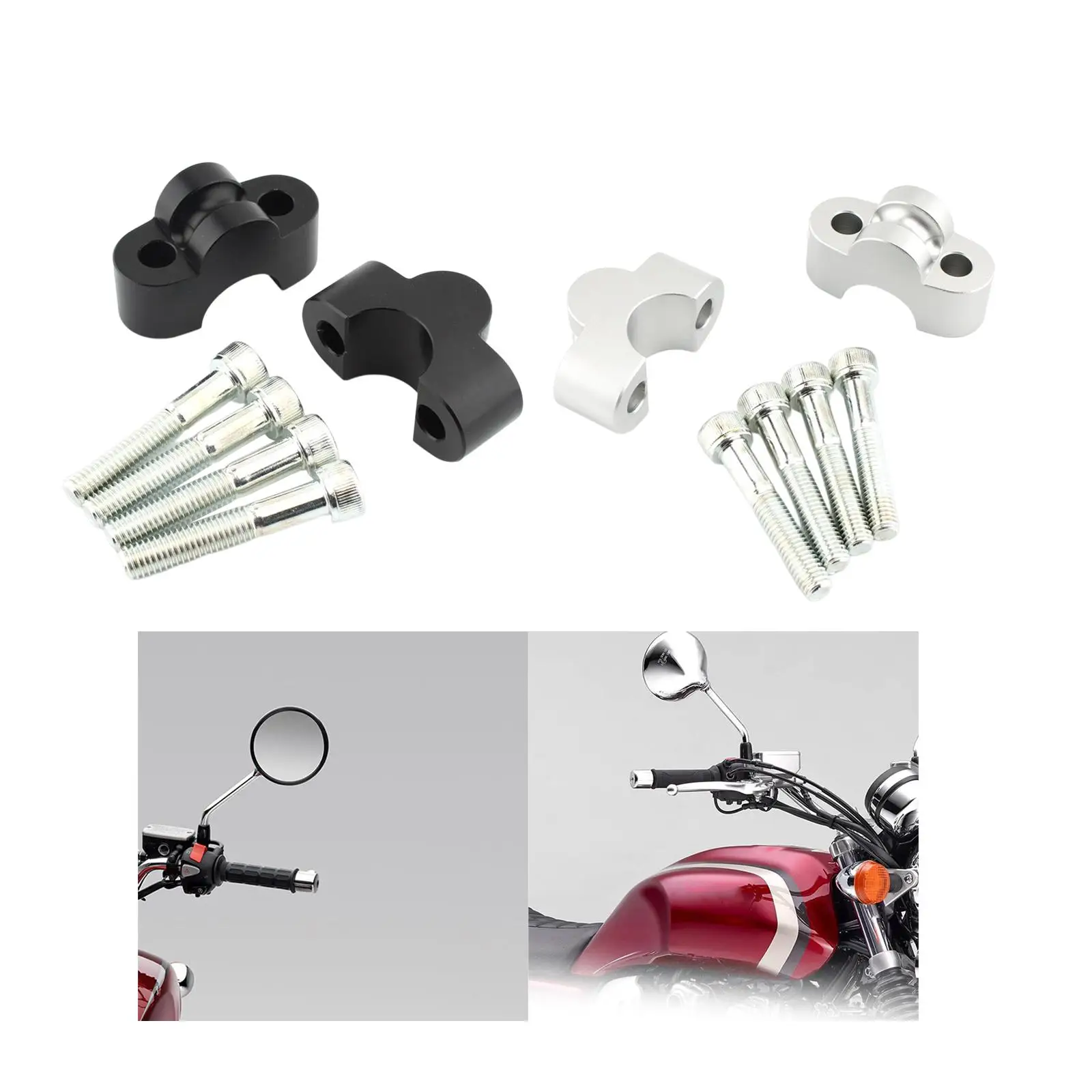 2x Motorcycle Handlebar Riser Aluminum 20mm Bar Mount Clamp for Honda CB1100 RS CB1100 EX Monkey 12520 Msx125 Grom