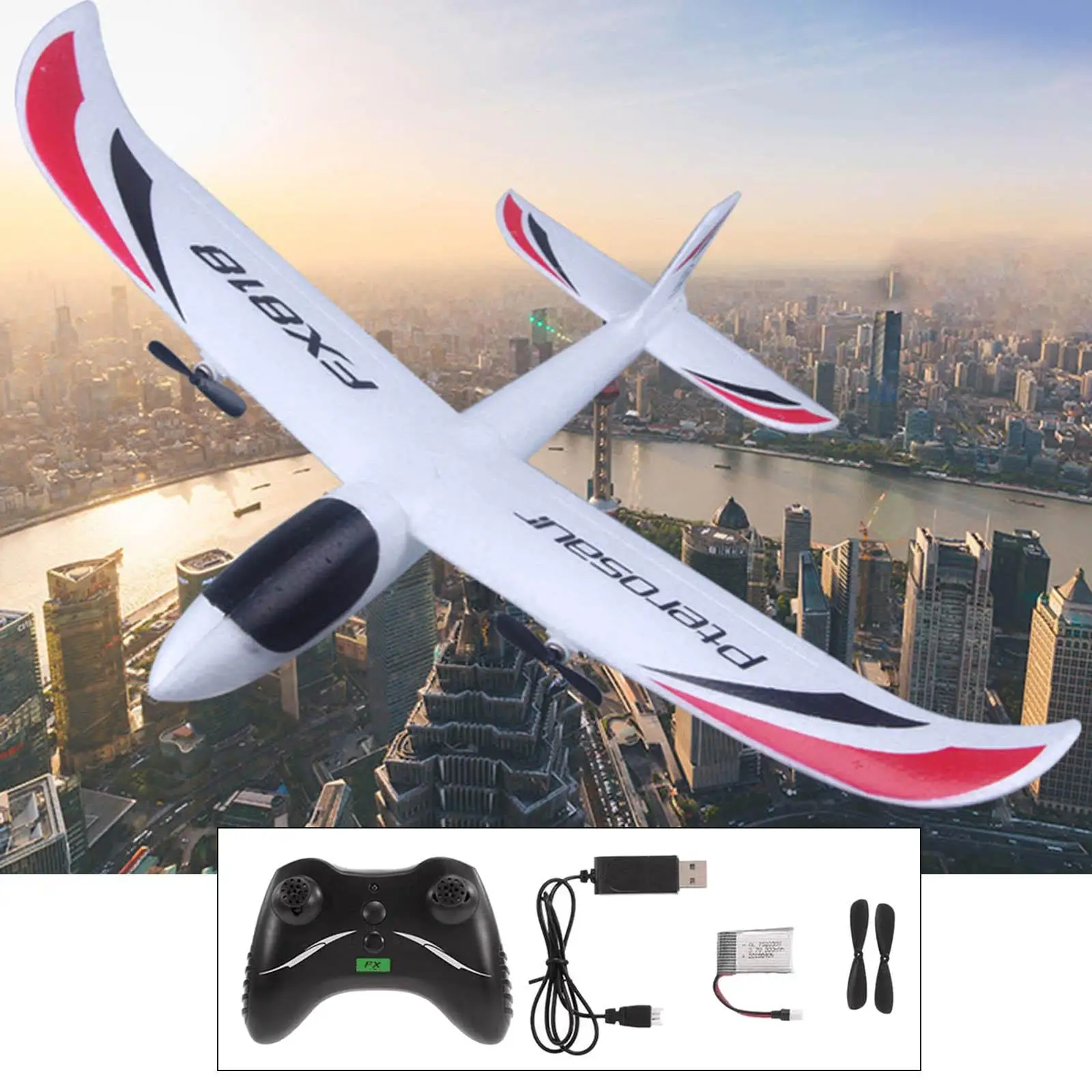 4 Channel Remote Control Glider Toys Drone FX-818 RC Airplane